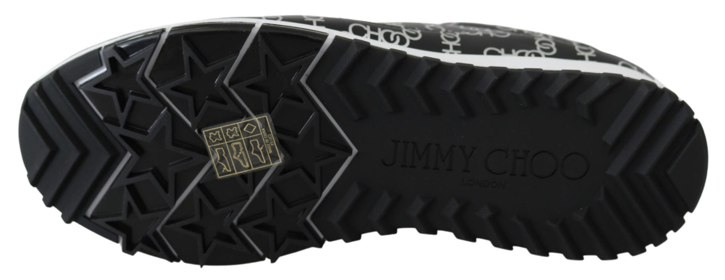Jimmy Choo Black and Silver Leather Monza Women's Sneakers
