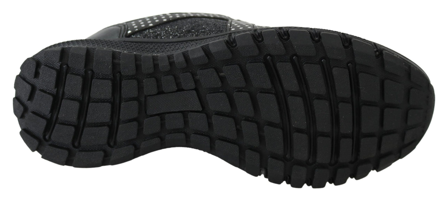 Plein Sport Black Polyester Runner Jasmines Sneakers Women's Shoes