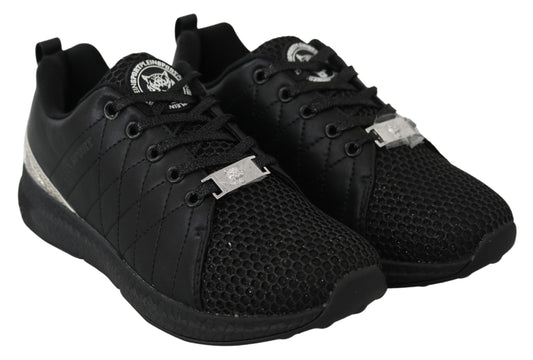Plein Sport Black Polyester Runner Gisella Sneakers Women's Shoes