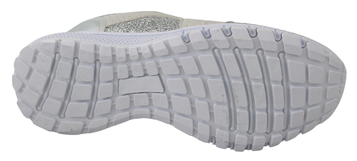Plein Sport Silver Polyester Runner Jasmines Sneakers Women's Shoes