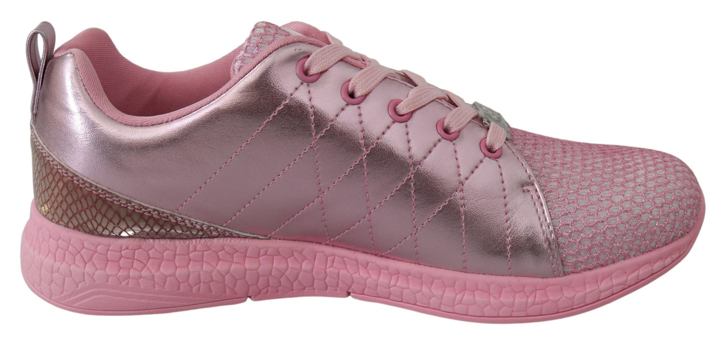 Plein Sport Pink Blush Polyester Runner Gisella Sneakers Women's Shoes