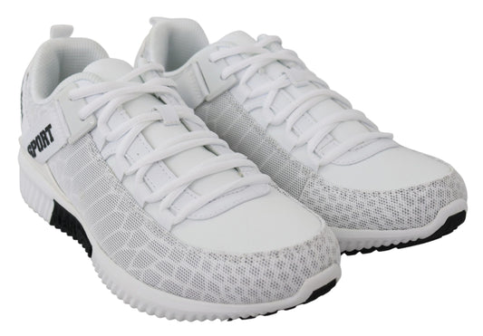 Plein Sport White Polyester Adrian Sneakers Men's Shoes
