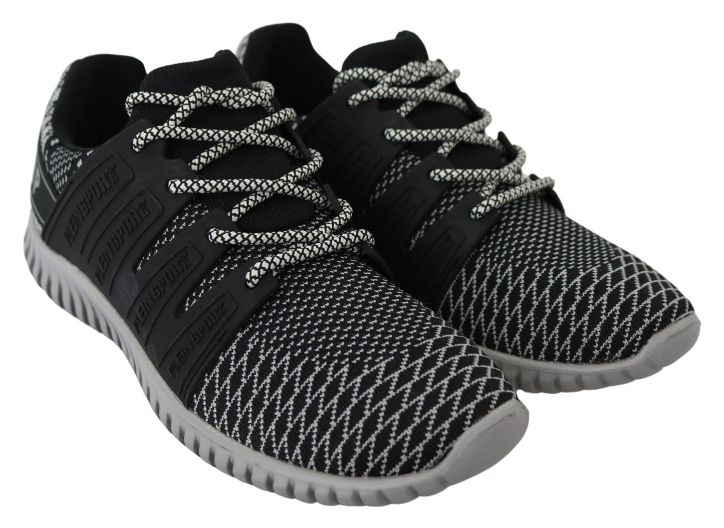 Plein Sport Black Polyester Runner Mason Sneakers Men's Shoes
