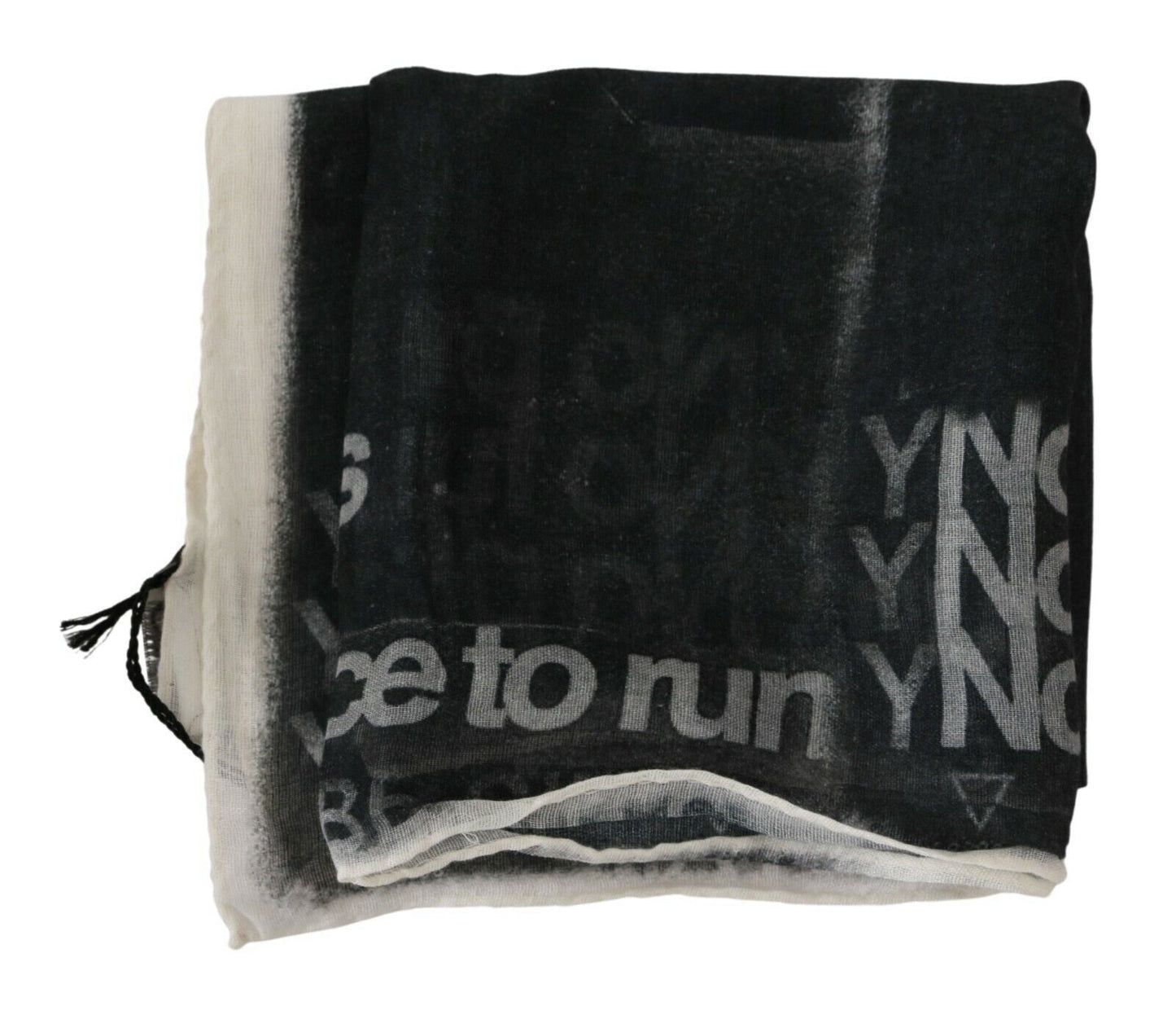 Costume National Dark Gray Wool Foulard Branded Men's Scarf