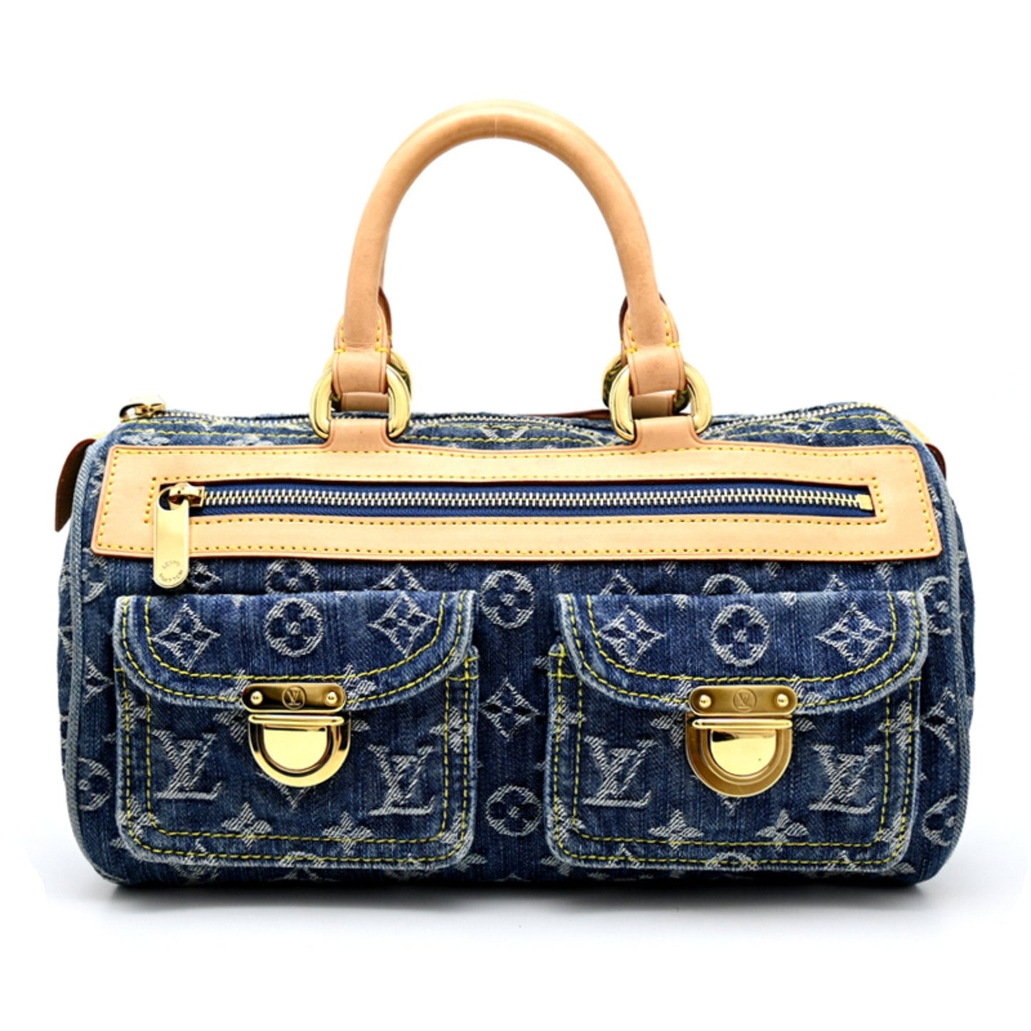 Louis Vuitton Blue Monogram Denim Handbag (Pre-Owned)