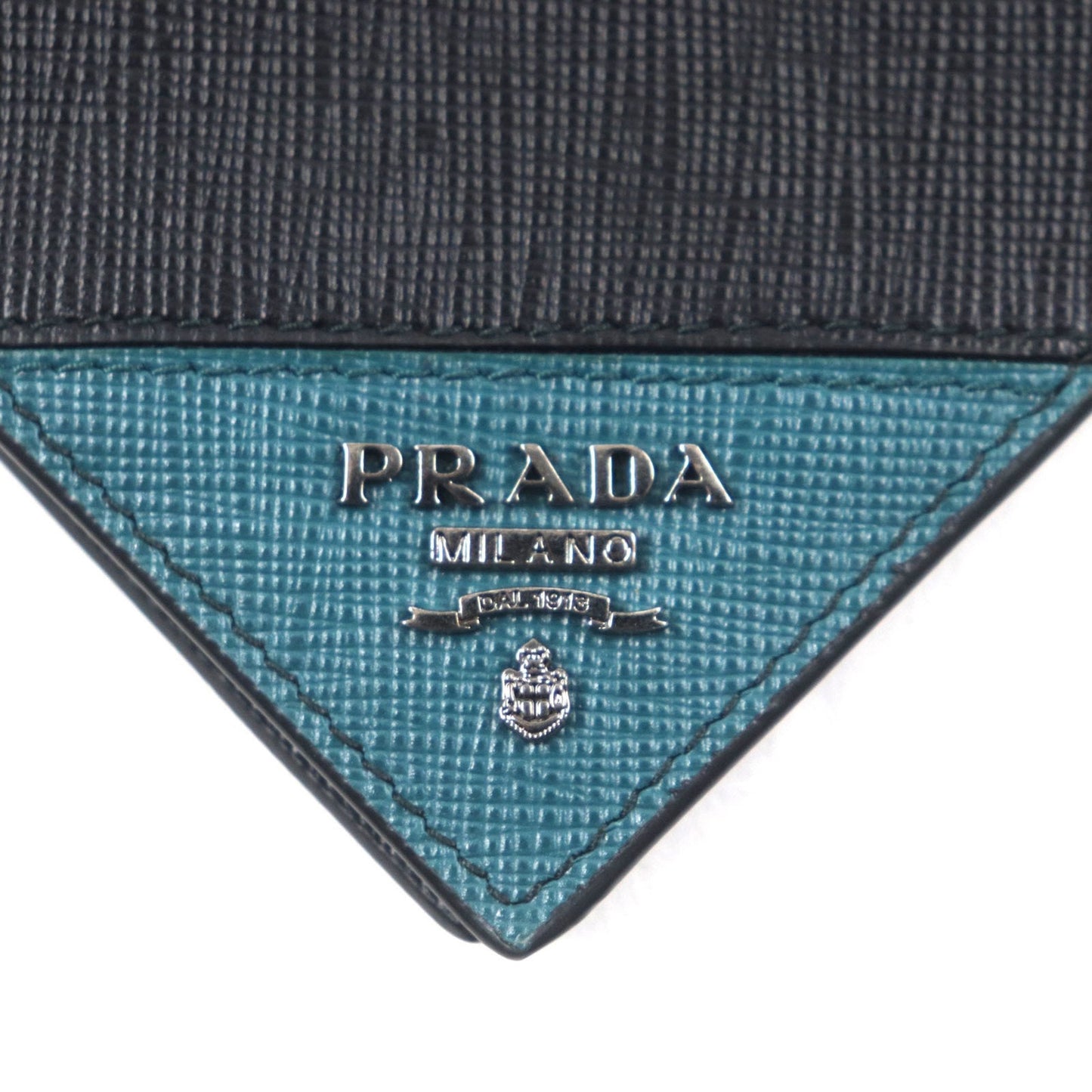 Prada Black Green Saffiano Bill Wallet (Bi-Fold) (Pre-Owned)