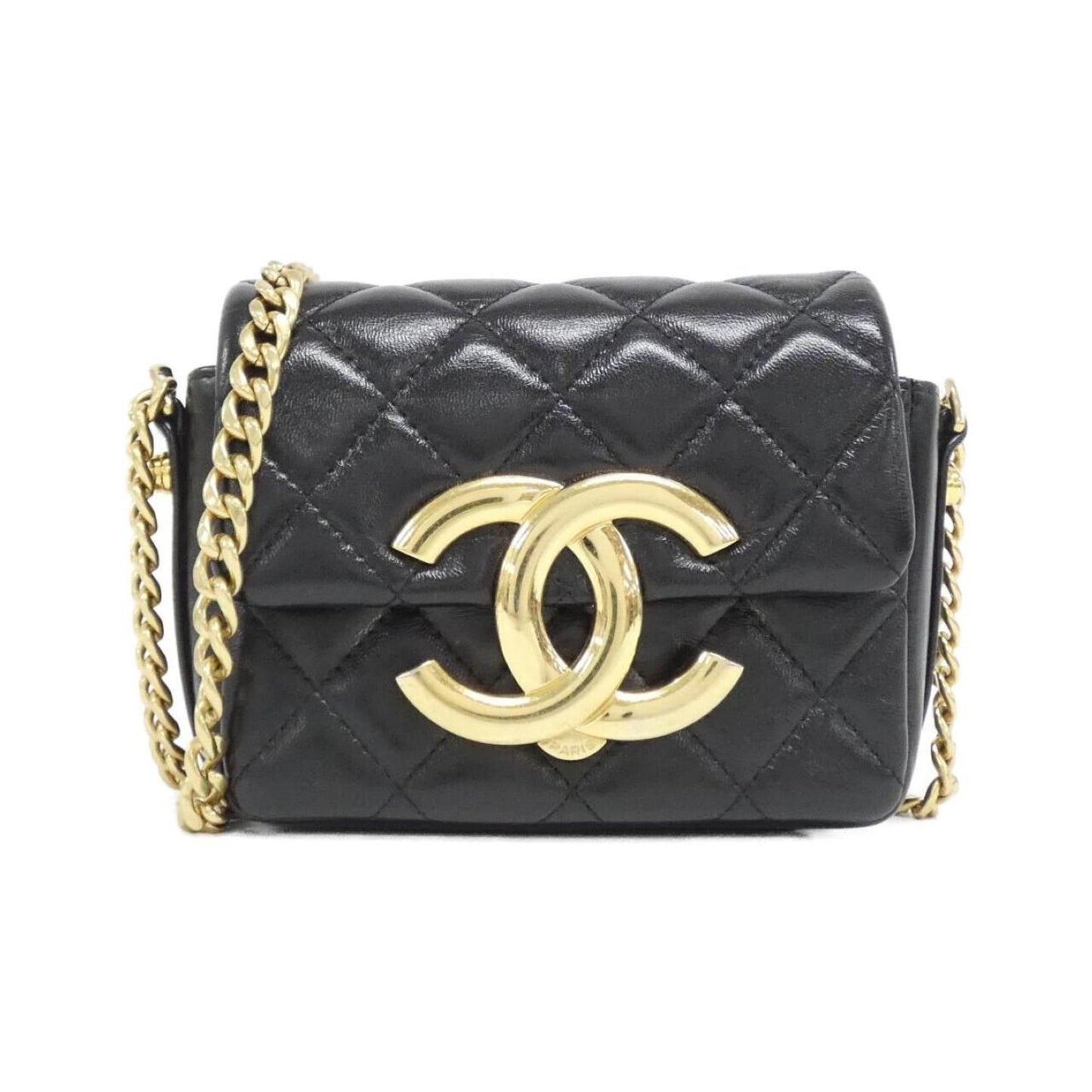 Chanel Black Leather Handbag (Pre-Owned)