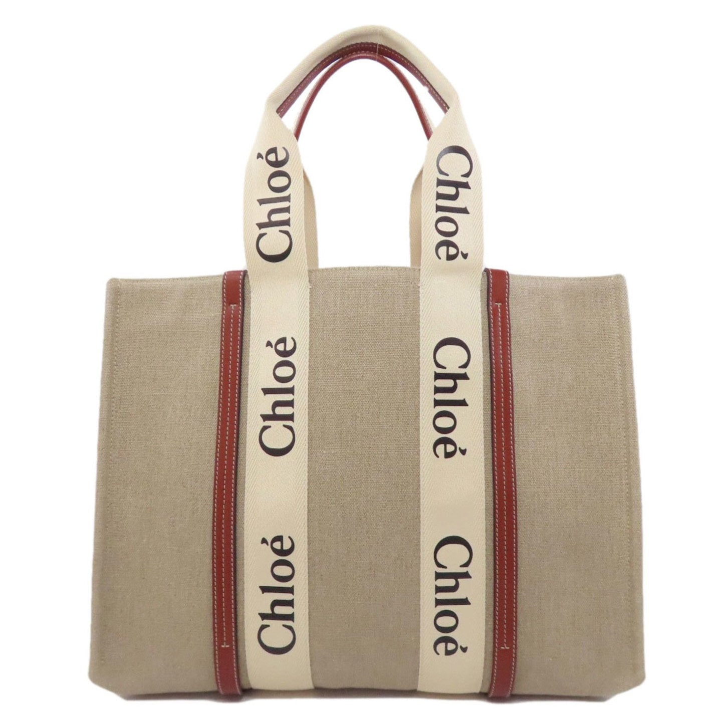 Chlo�� Brown Canvas Tote Bag (Pre-Owned)