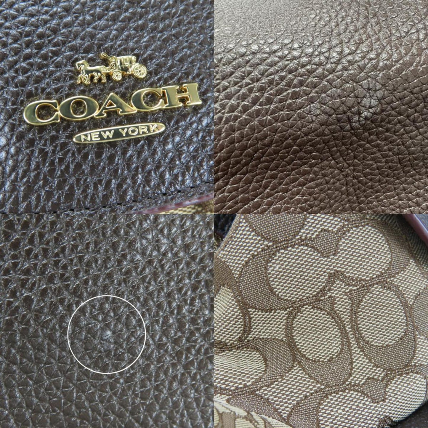 Coach Dark Brown Canvas Leather Backpack (Pre-Owned)