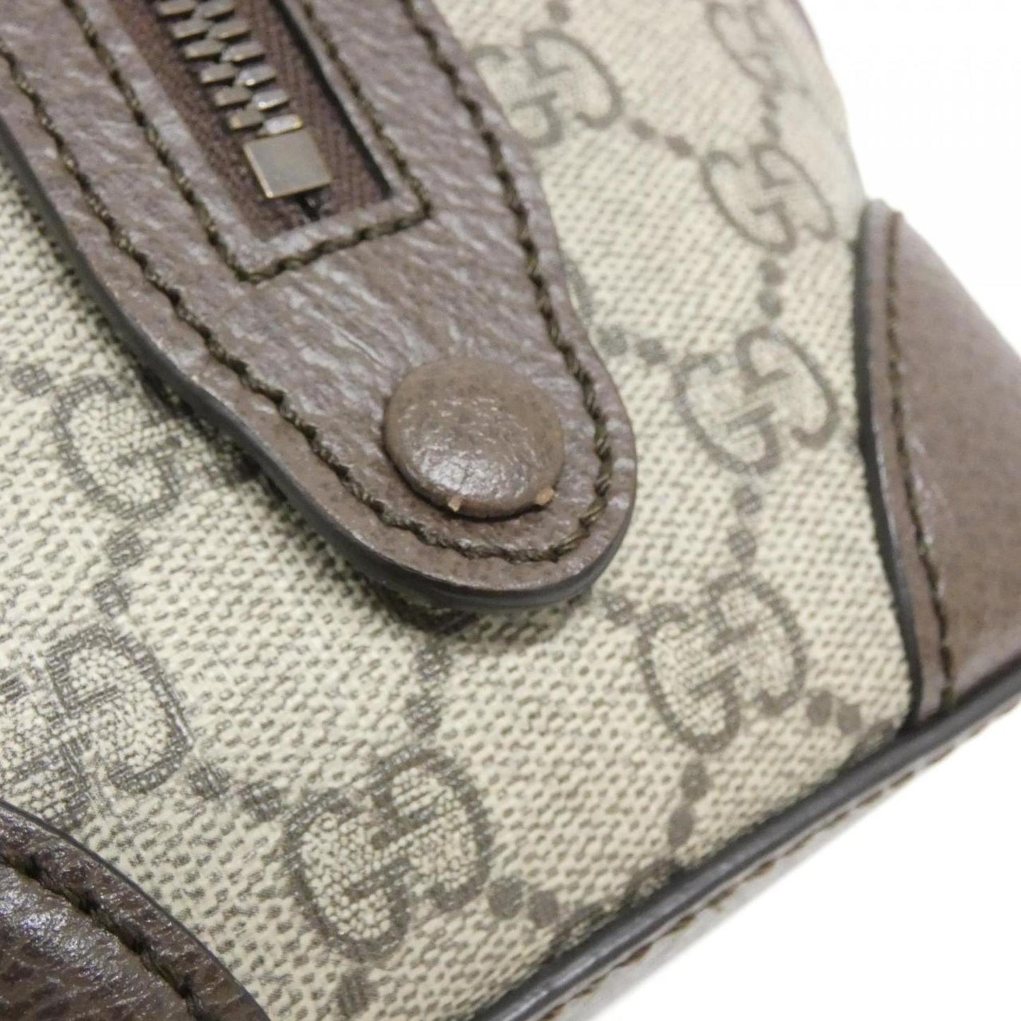 Gucci Beige Brown Gg Supreme Leather Handbag (Pre-Owned)