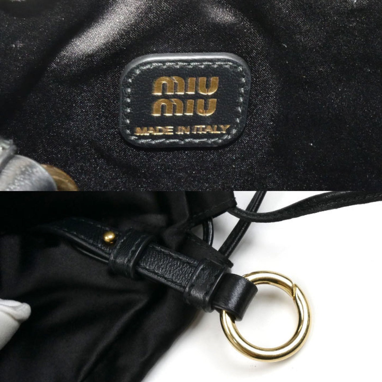 Miu Miu Black Satin Pouch (Pre-Owned)