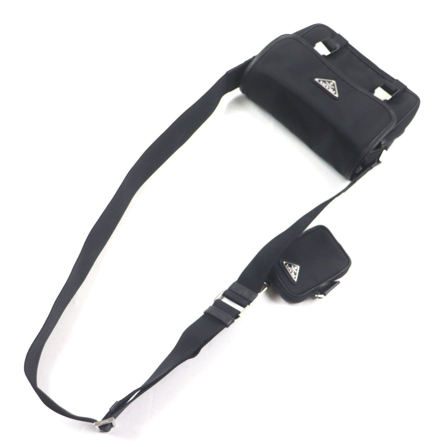 Prada Black Nylon Leather Shoulder Bag (Pre-Owned)