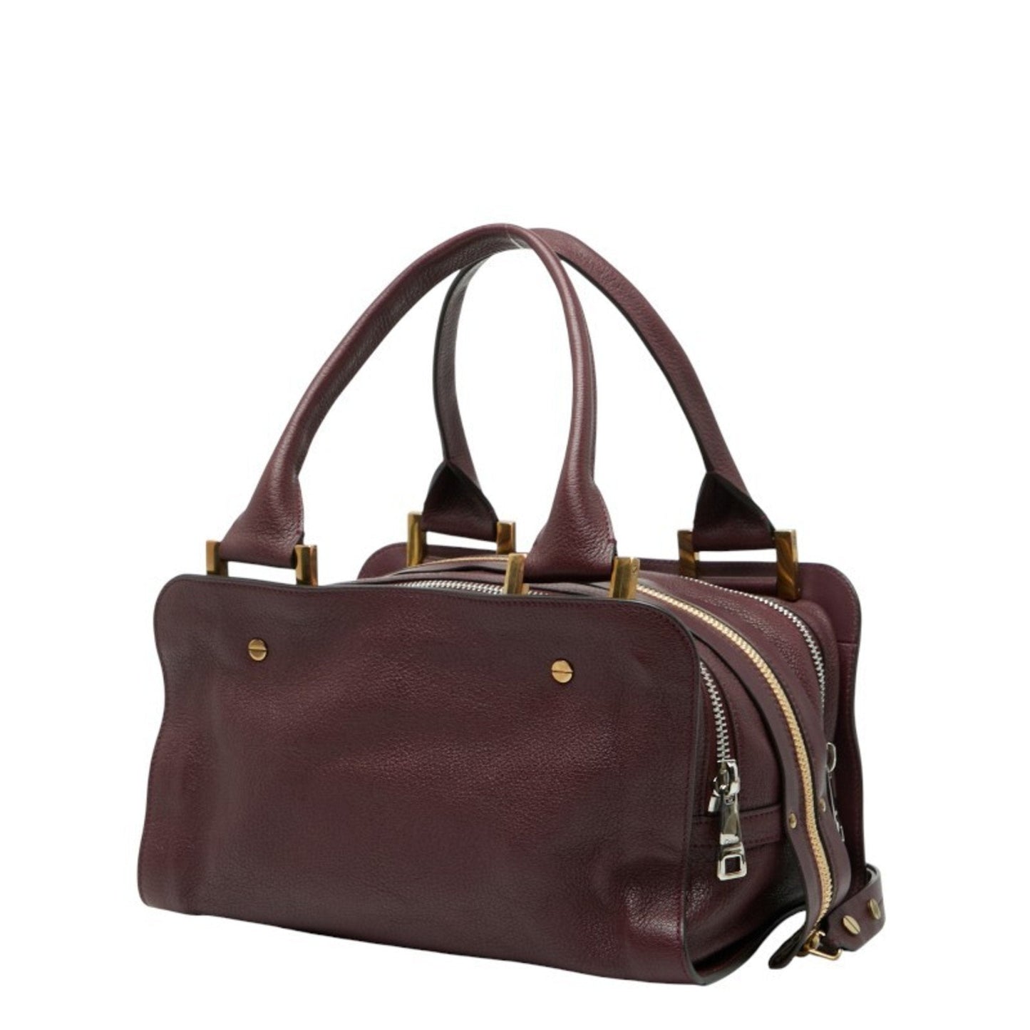 Chlo�� Bordeaux Red Color Wine Leather Handbag (Pre-Owned)