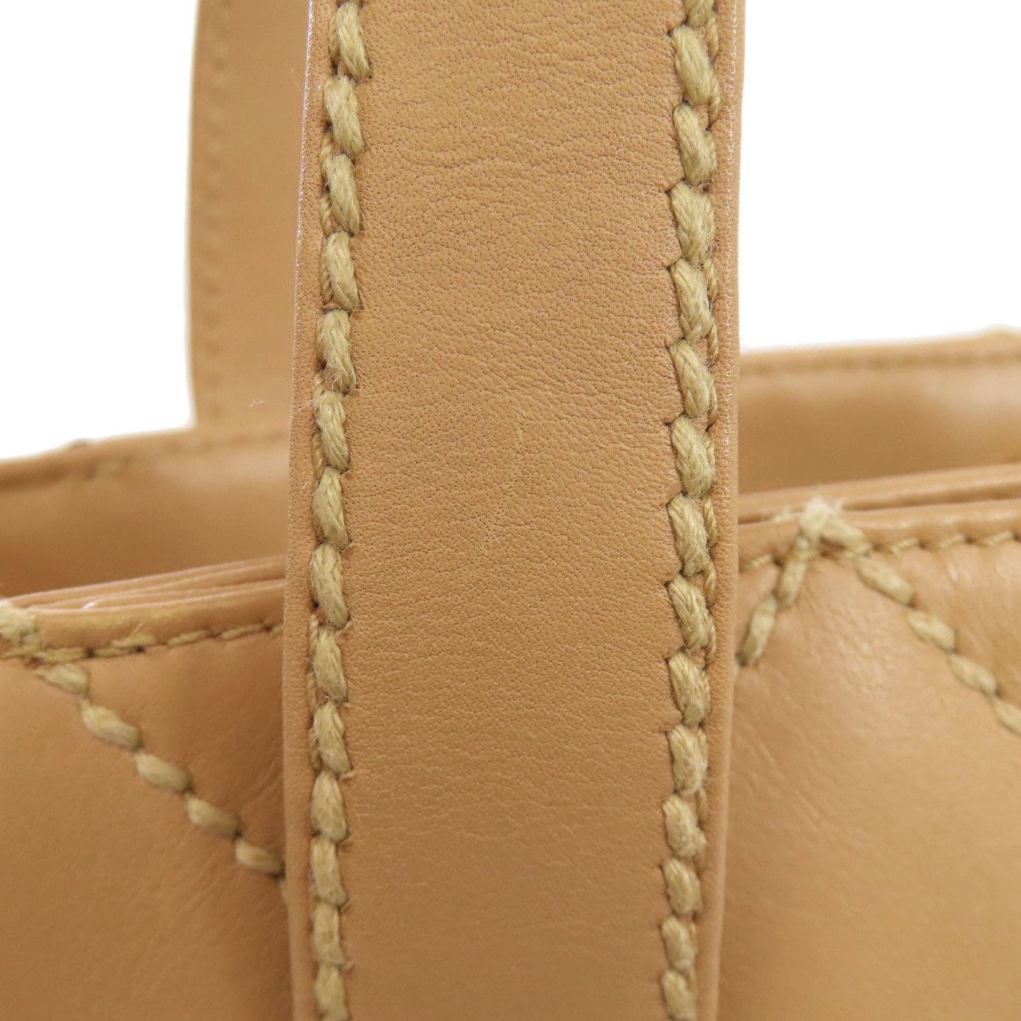 Chanel Wild Stitch Beige Leather Handbag (Pre-Owned)