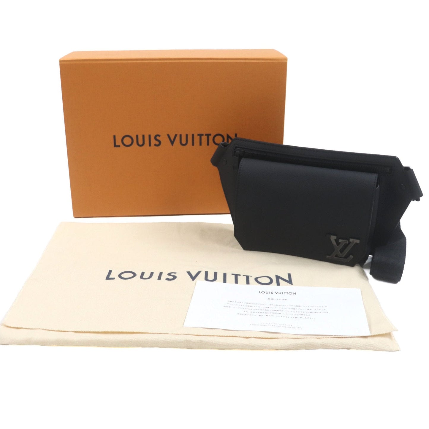 Louis Vuitton Black Leather Sling Bag (Pre-Owned)