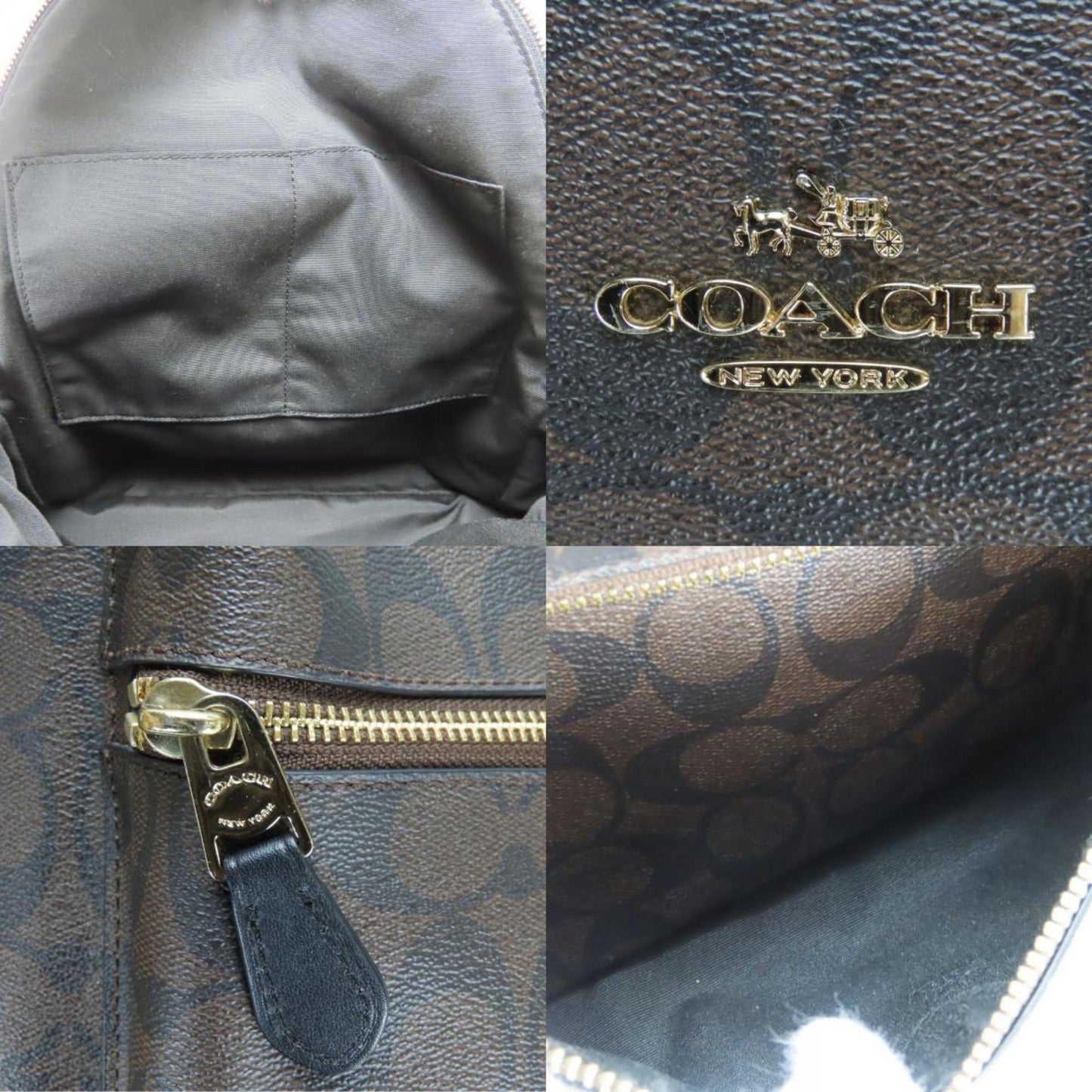 Coach Black Dark Brown Pvc Leather Backpack (Pre-Owned)