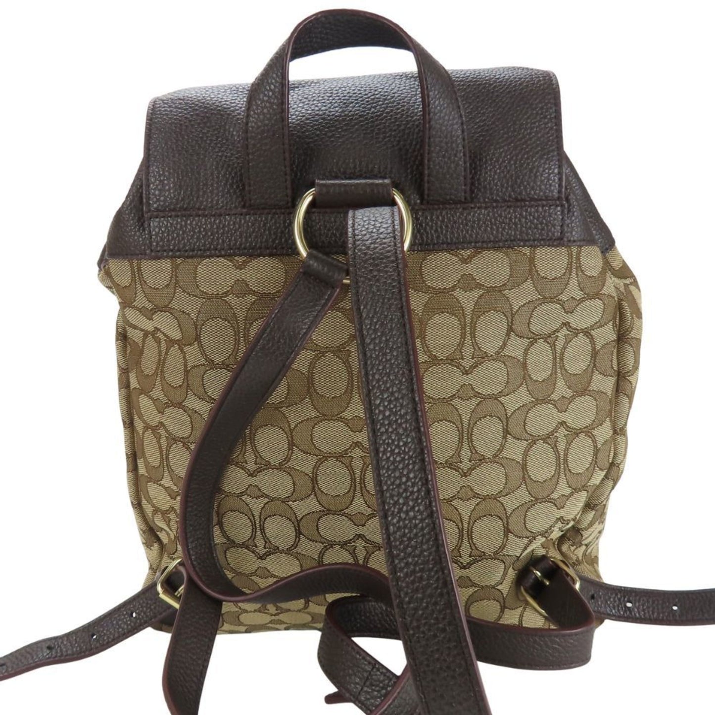 Coach Dark Brown Canvas Leather Backpack (Pre-Owned)