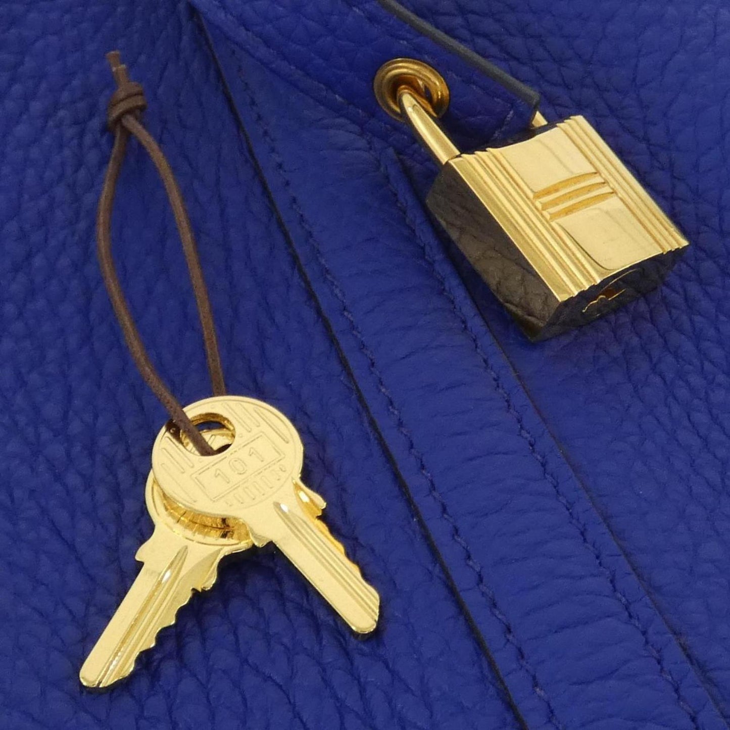 Hermes Blue Royal Taurillon Clemence Leather Handbag (Pre-Owned)