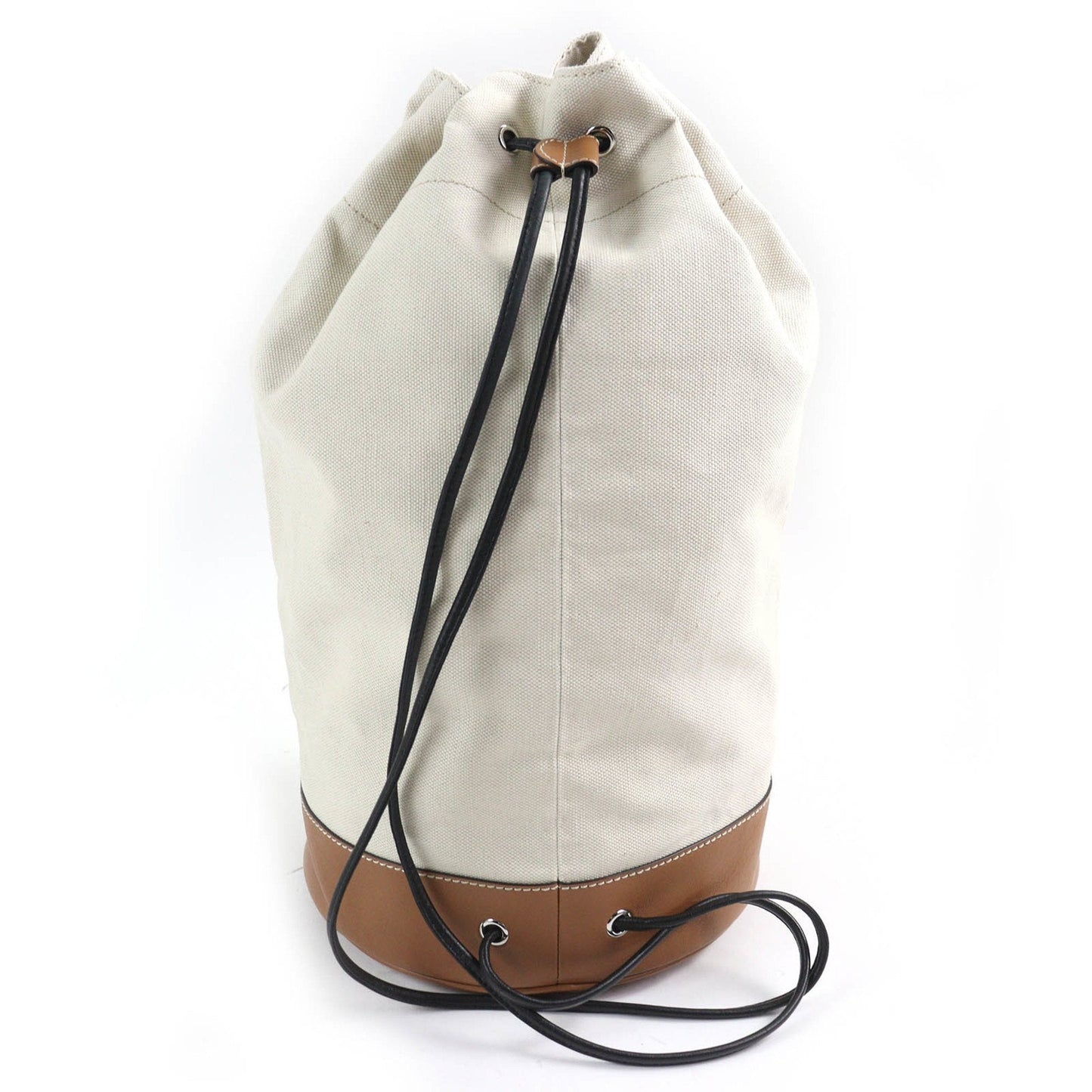 Tod's Beige Brown Yellow Canvas Leather Shoulder Bag (Pre-Owned)