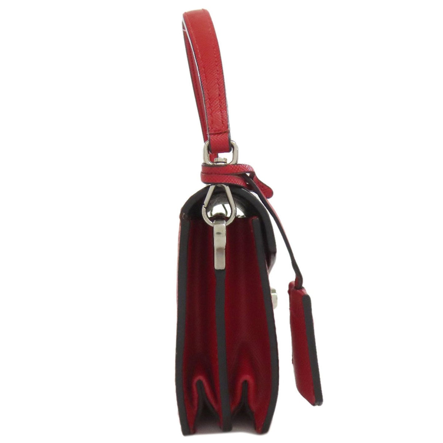 Prada Saffiano Red Color Saffiano Shoulder Bag (Pre-Owned)