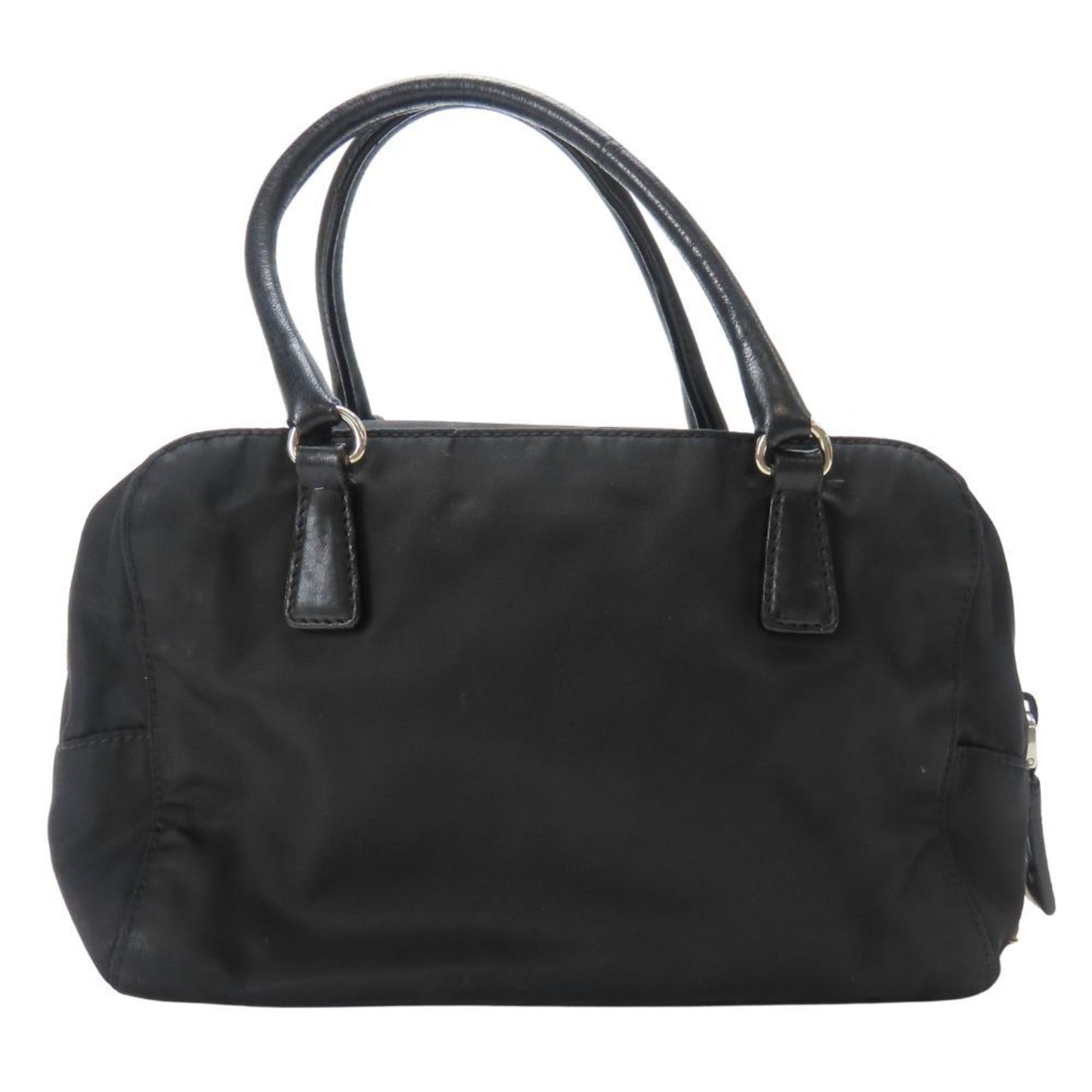 Prada Black Nero Nylon Leather Handbag (Pre-Owned)