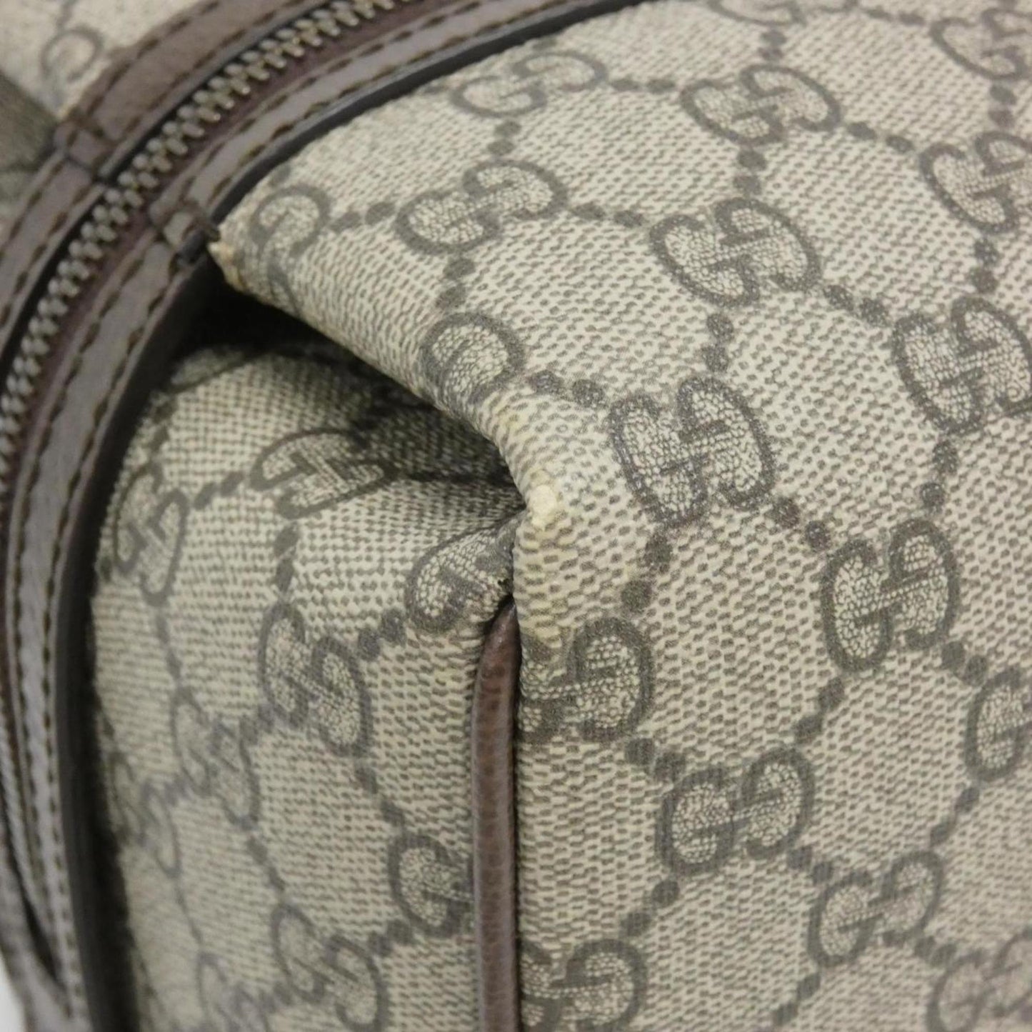 Gucci Beige Brown Gg Supreme Leather Handbag (Pre-Owned)