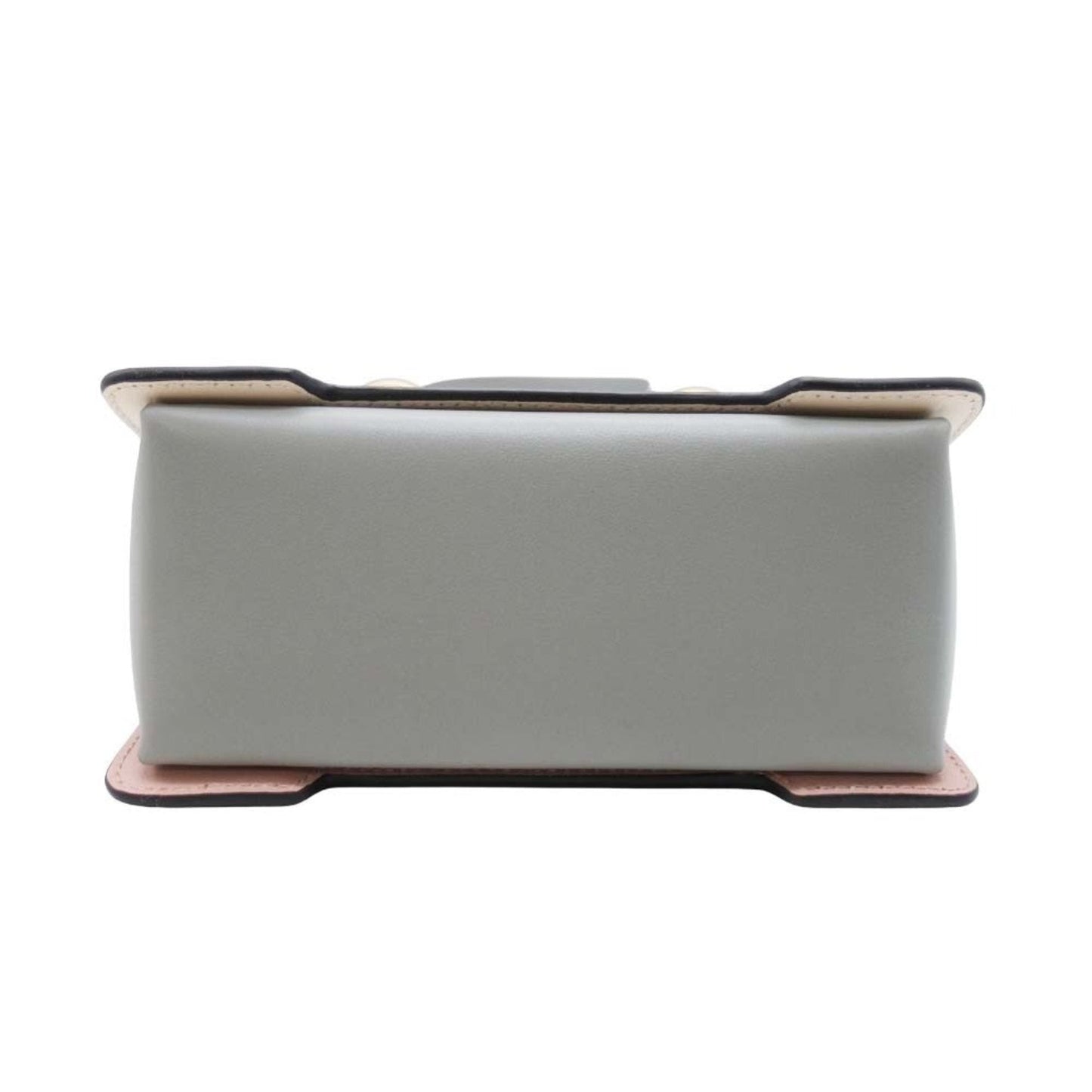 Marni Beige Gray Pink Gold Leather Pochette Shoulder Bag (Pre-Owned)