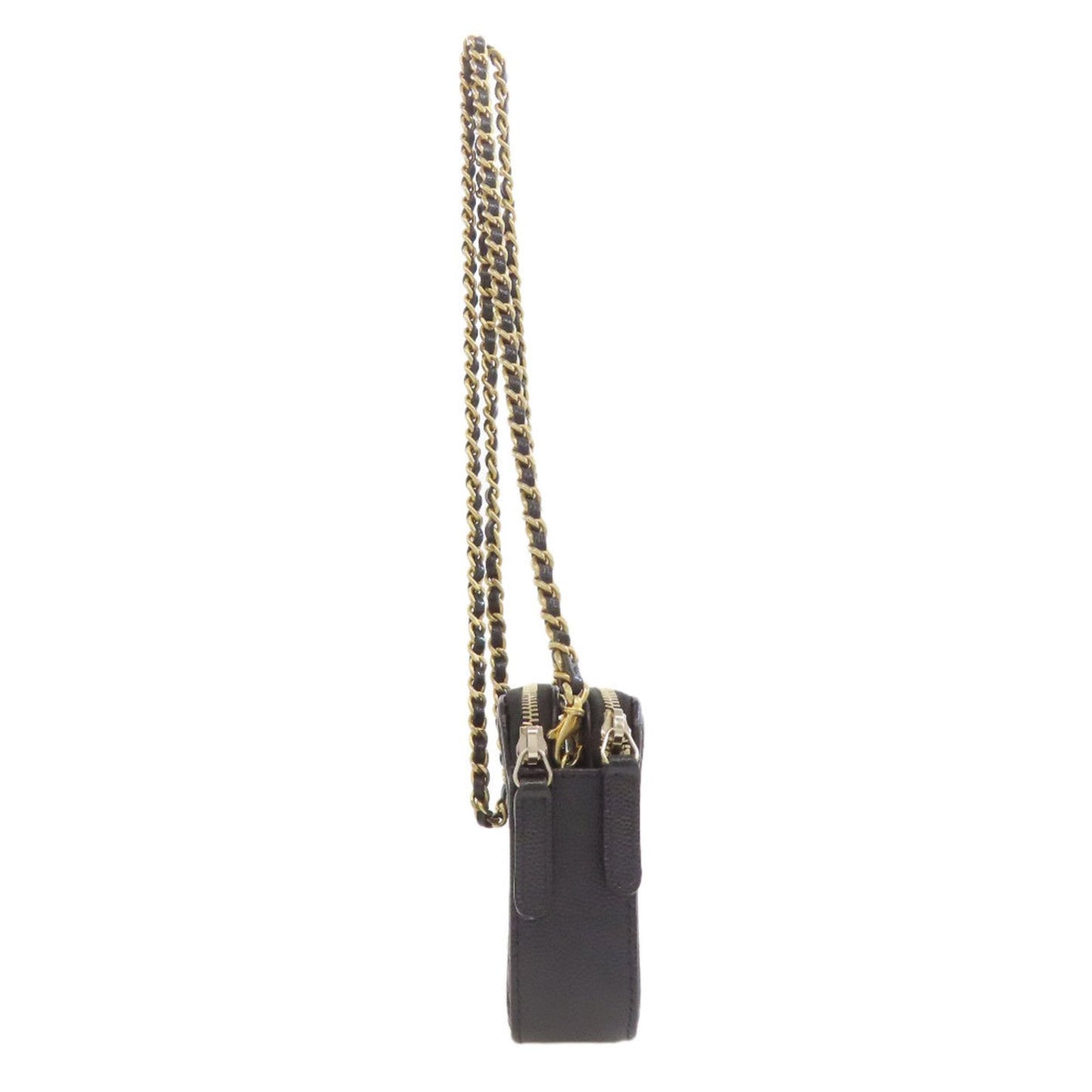 Chanel Matelasse Black Leather Chain/Shoulder Wallet (Pre-Owned)