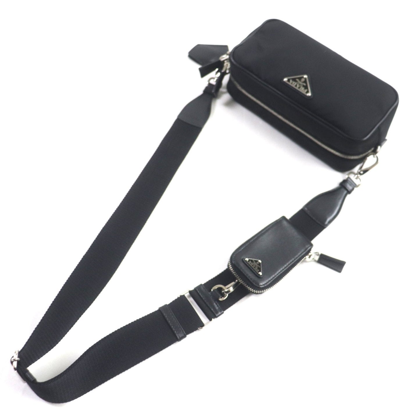 Prada Black Nylon Leather Shoulder Bag (Pre-Owned)