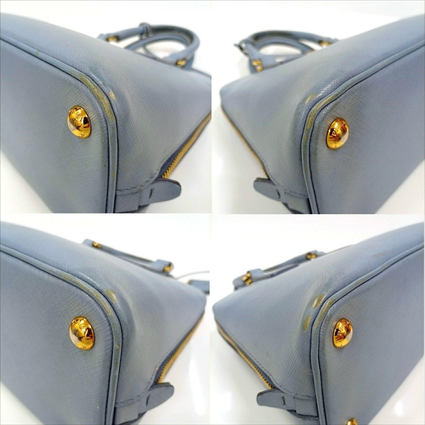 Prada Sky Blue Leather Handbag (Pre-Owned)