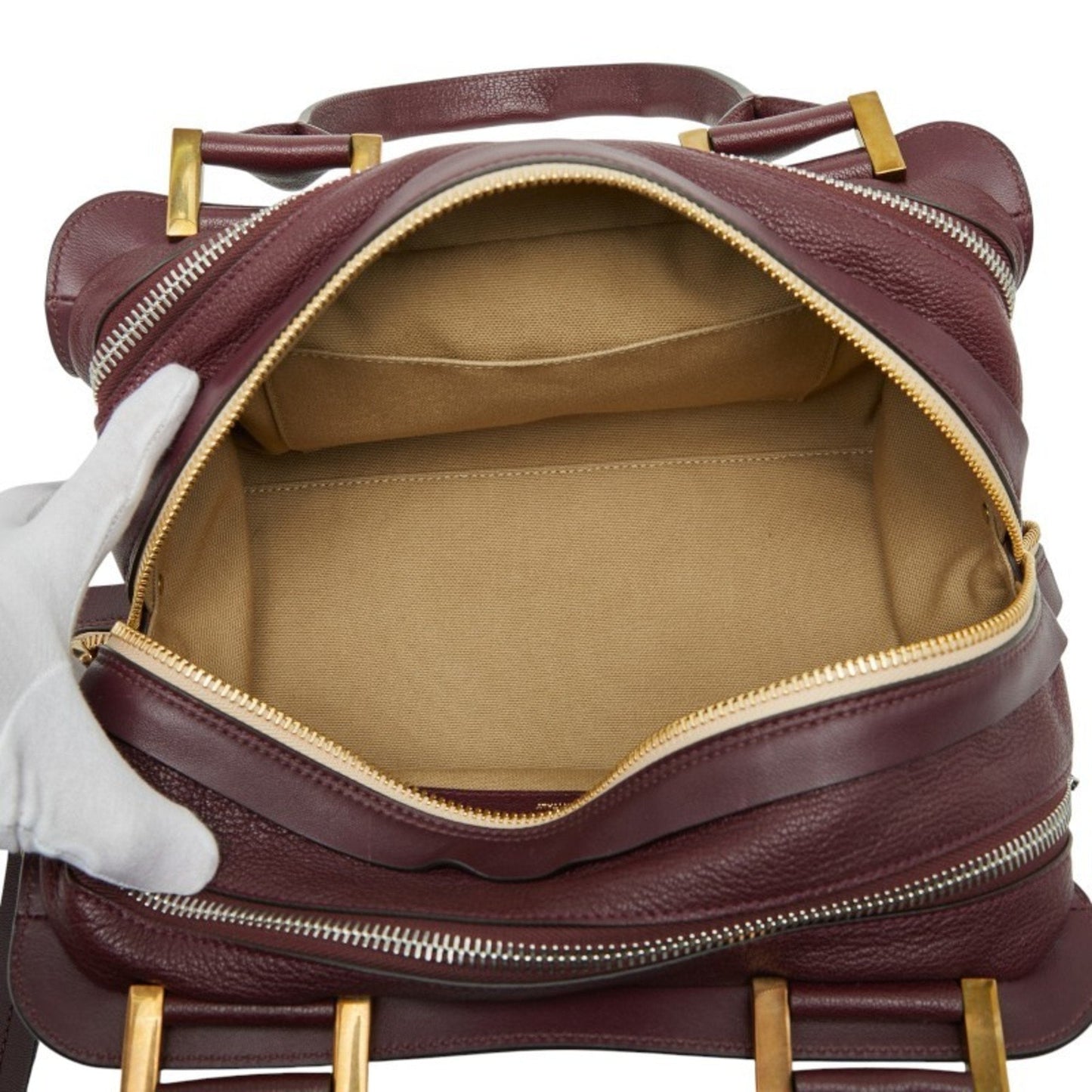 Chlo�� Bordeaux Red Color Wine Leather Handbag (Pre-Owned)