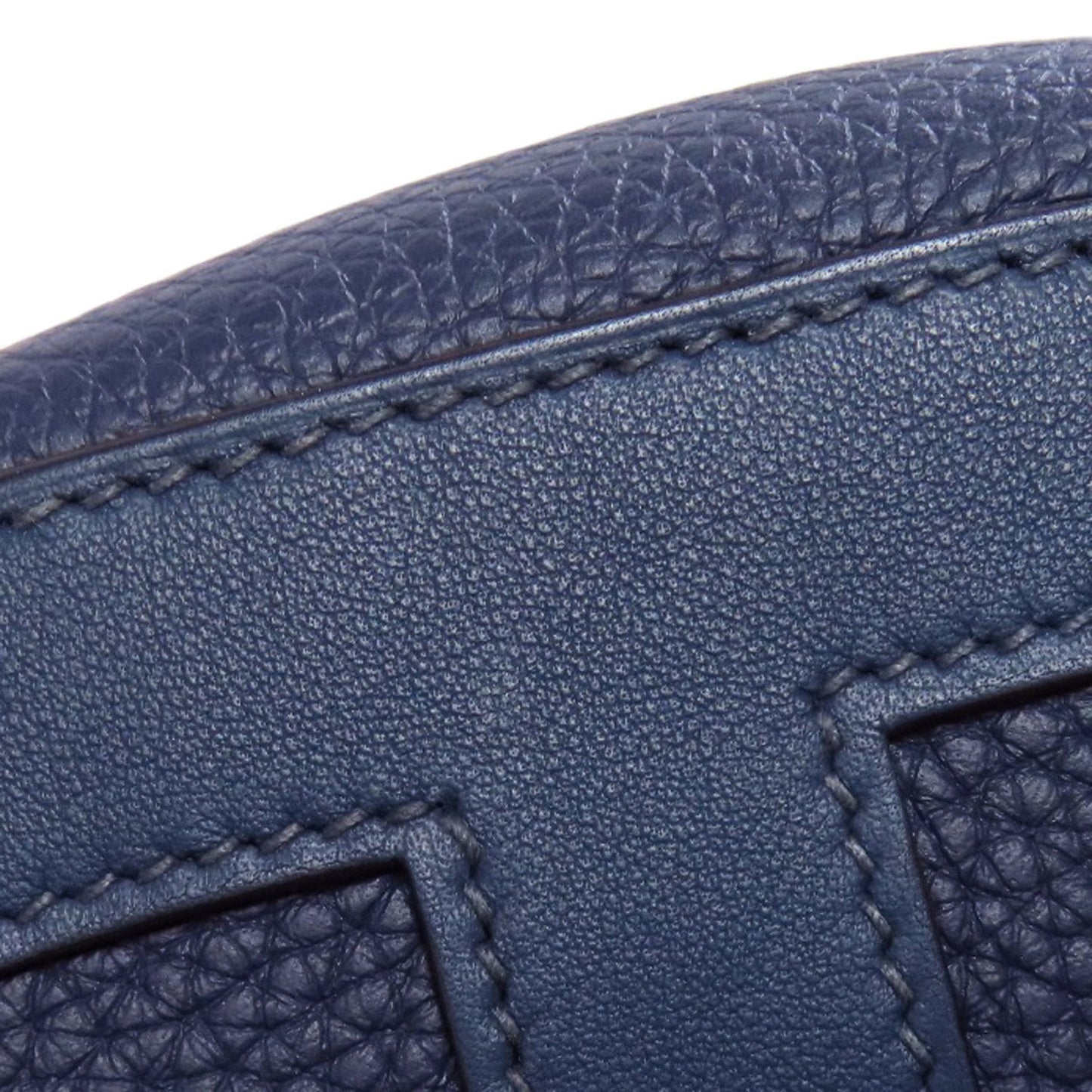 Hermes Navy Taurillon Clemence Leather Handbag (Pre-Owned)