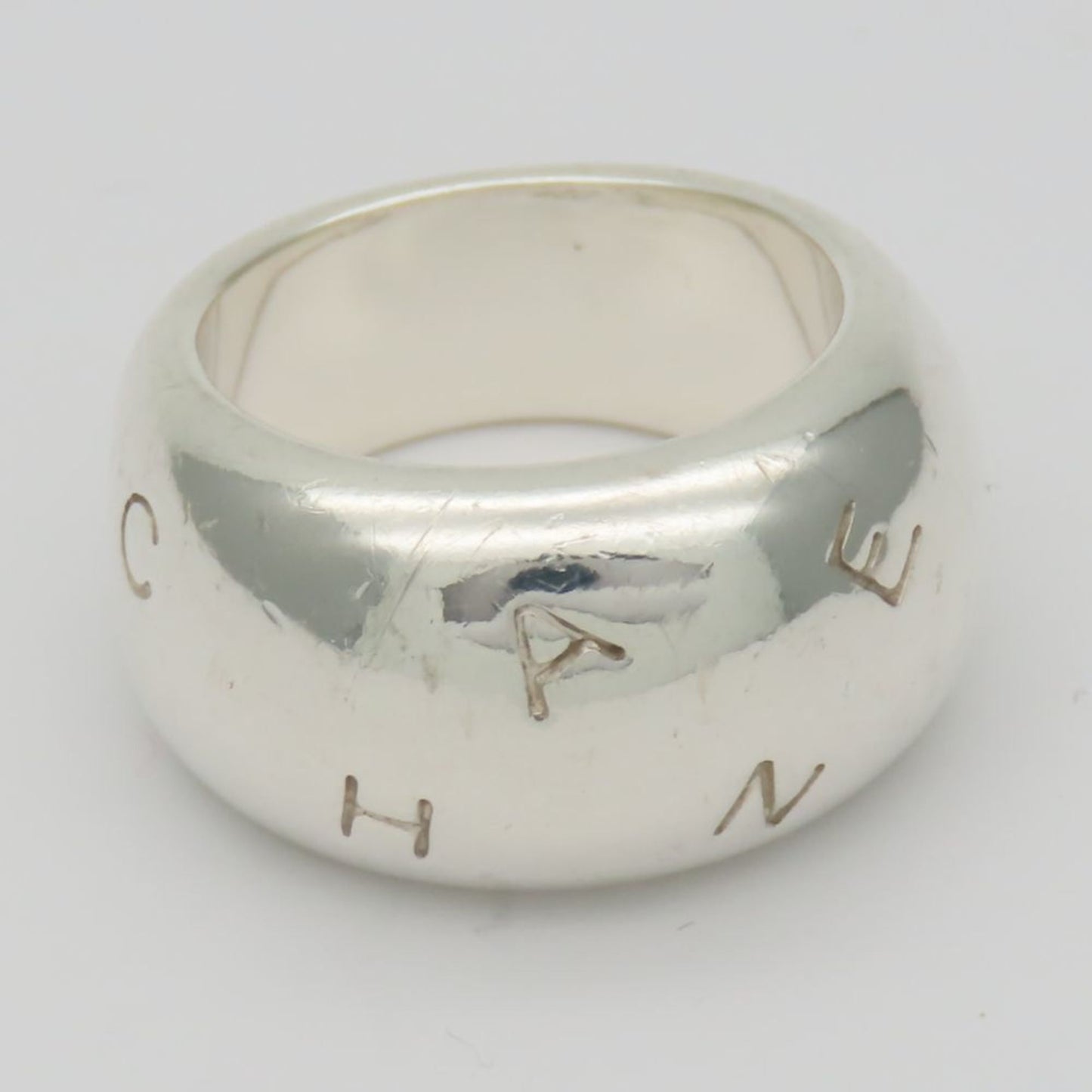 Chanel Silver Silver 925 Band Ring (Pre-Owned)