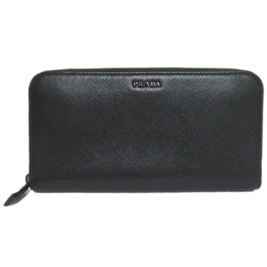 Prada Black Saffiano Triangle Coin Purse/Coin Case (Pre-Owned)
