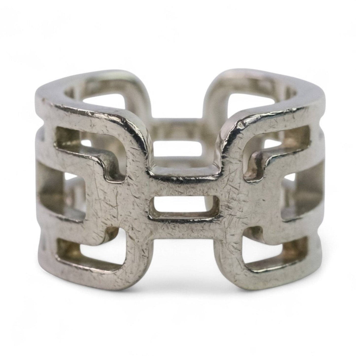 Hermes Silver Silver 925 Band Ring (Pre-Owned)