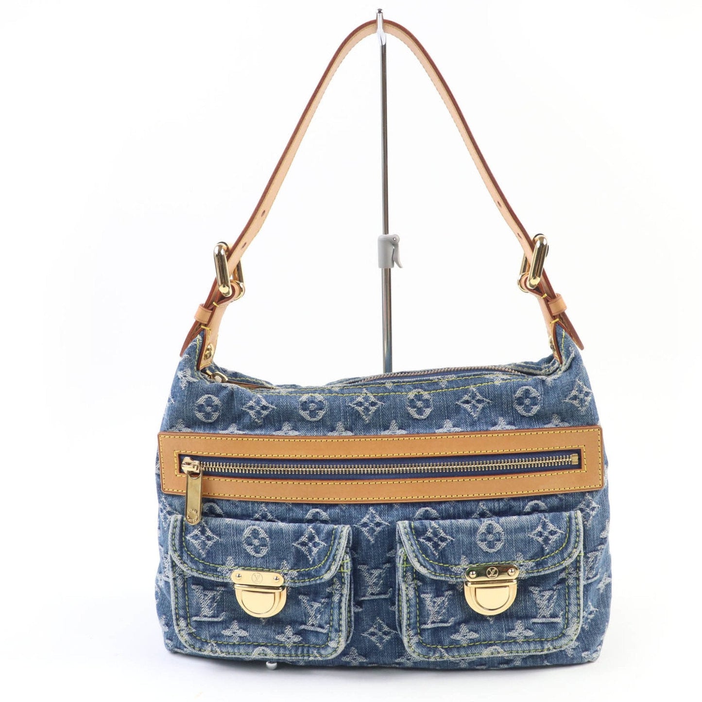 Louis Vuitton Blue Monogram Denim Handbag (Pre-Owned)