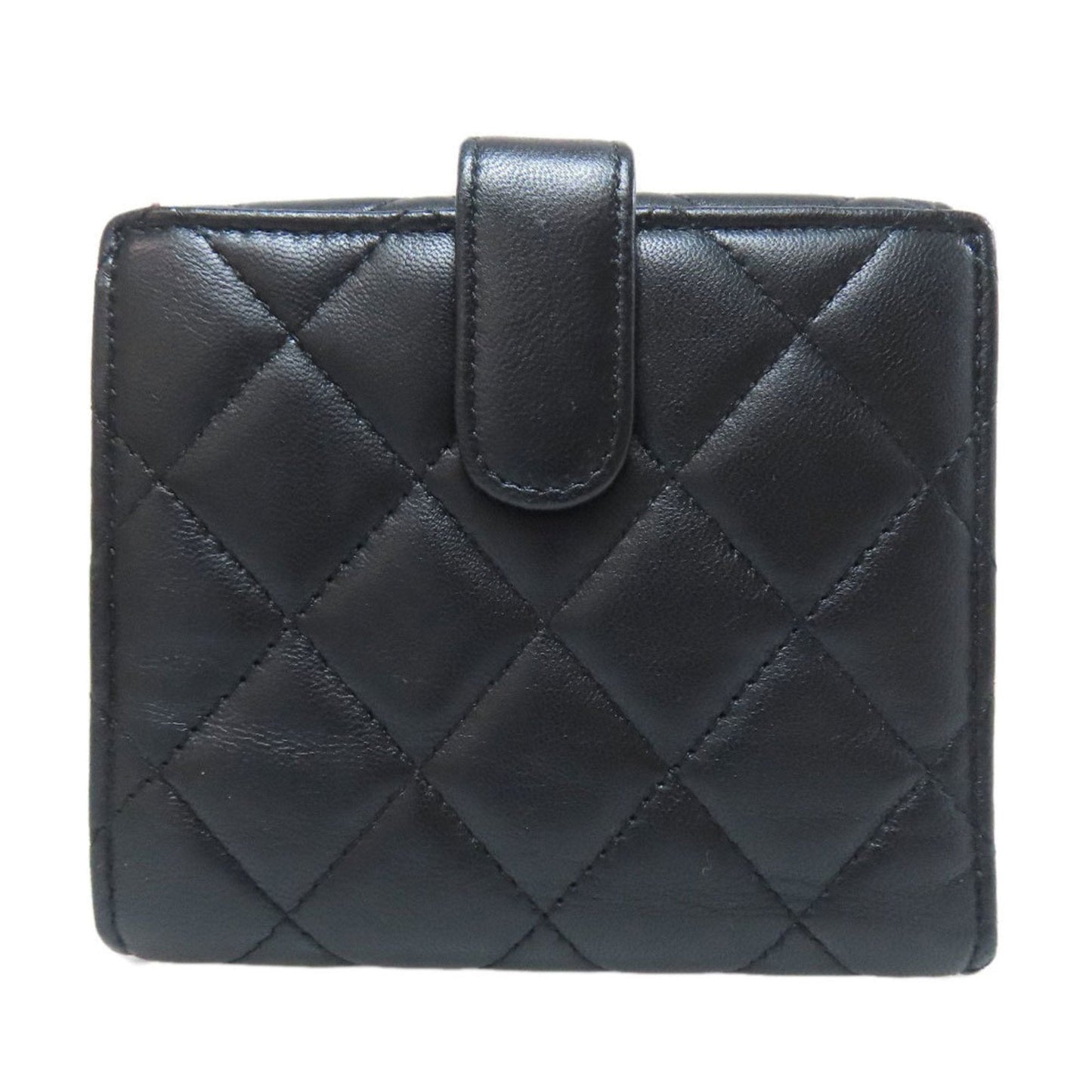 Chanel Matelasse Black Leather Wallet (Bi-Fold) (Pre-Owned)