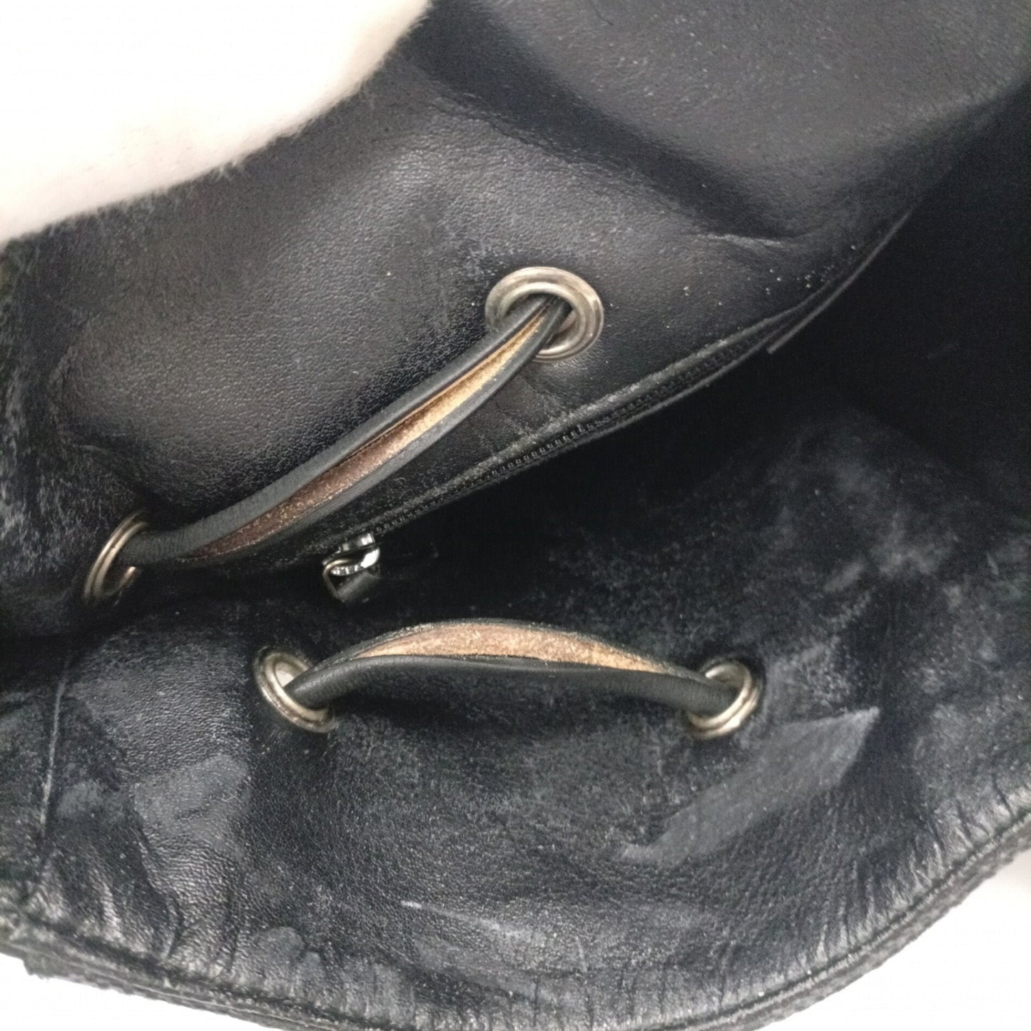 Gucci Black Dark Gray Gg Canvas Leather Handbag (Pre-Owned)
