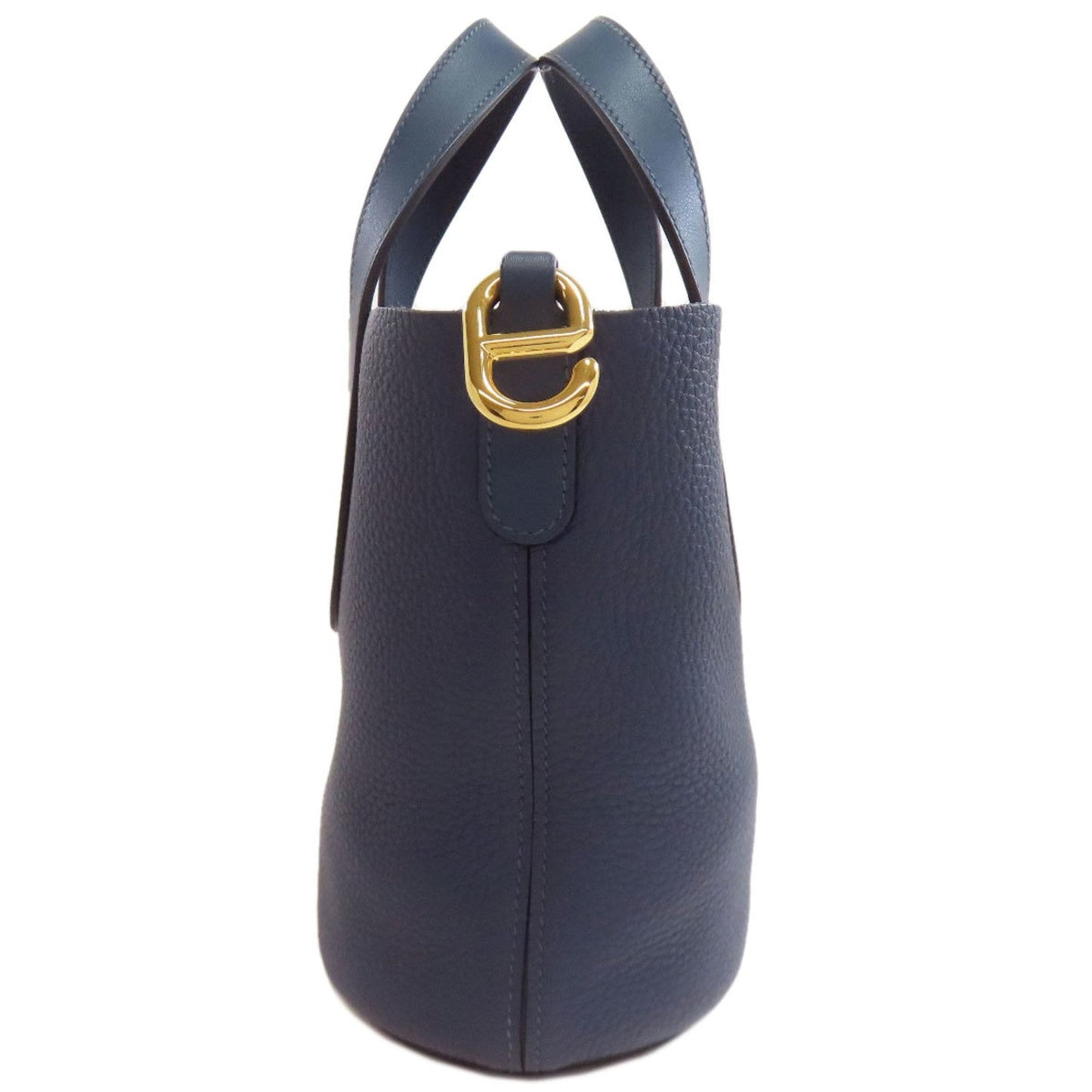 Hermes Navy Taurillon Clemence Leather Handbag (Pre-Owned)