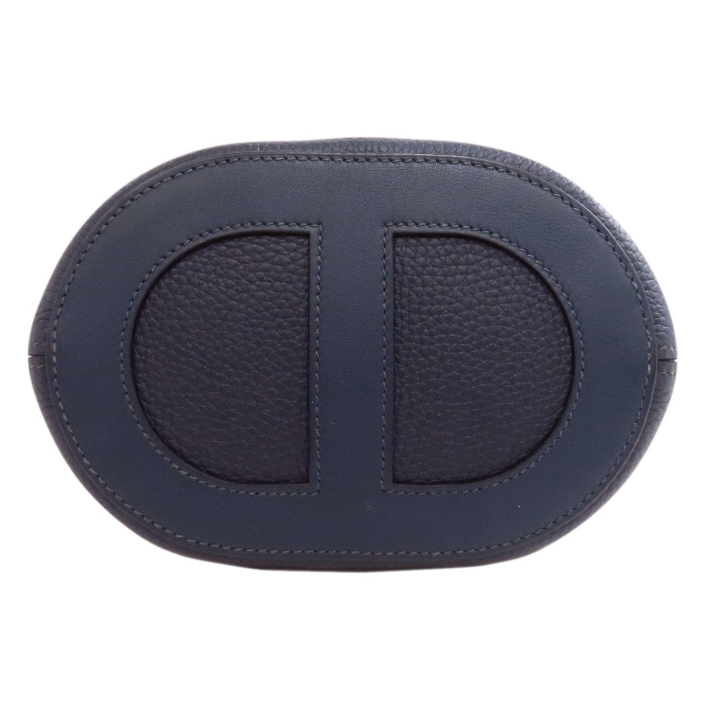 Hermes Navy Taurillon Clemence Leather Handbag (Pre-Owned)
