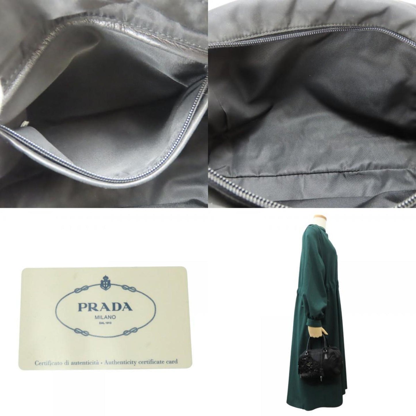 Prada Black Nero Nylon Leather Handbag (Pre-Owned)