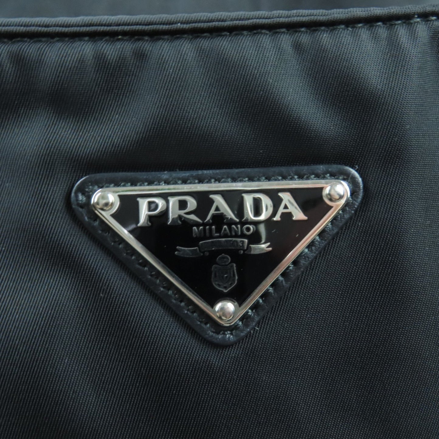 Prada Black Nylon Leather Handbag (Pre-Owned)