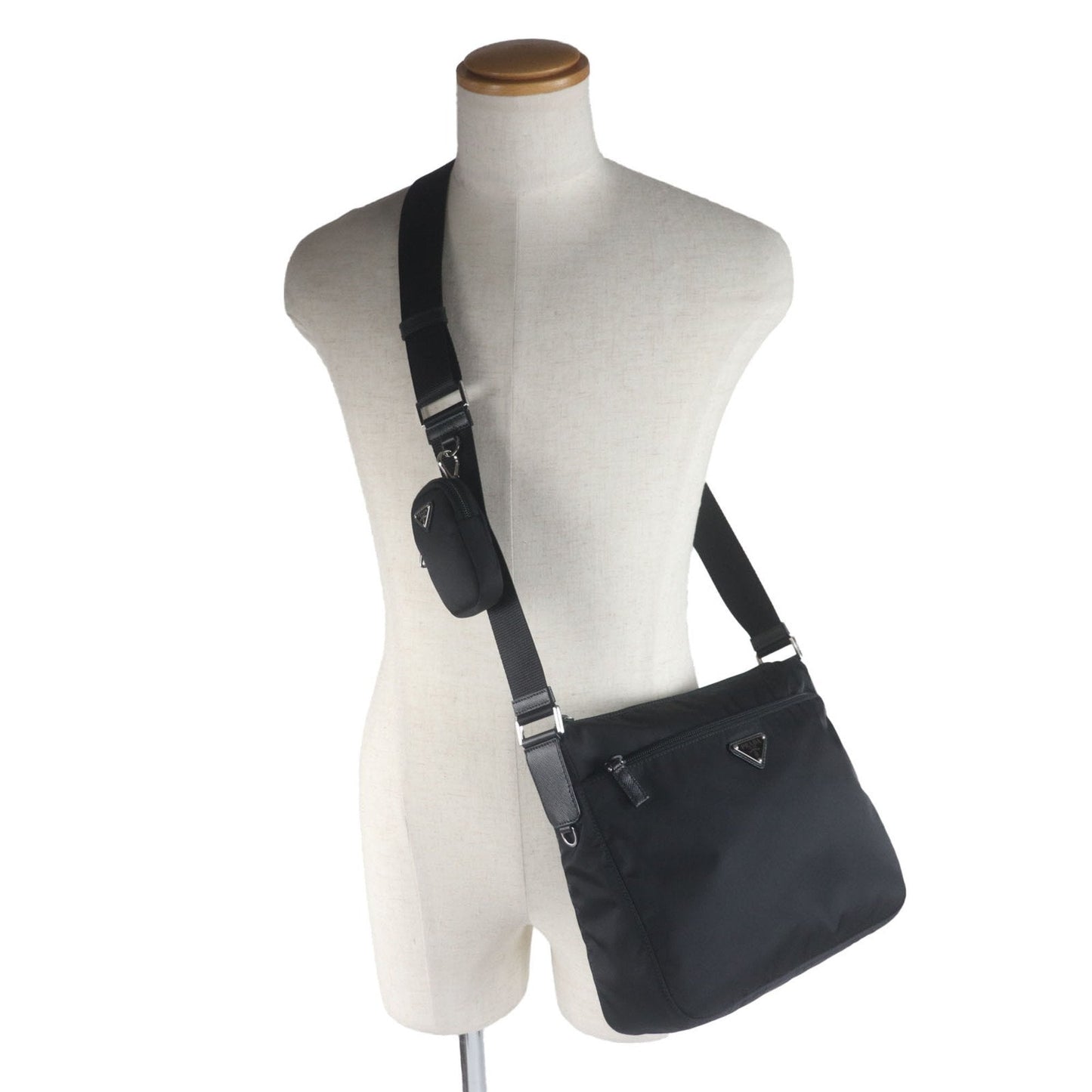 Prada Black Nylon Saffiano Shoulder Bag (Pre-Owned)