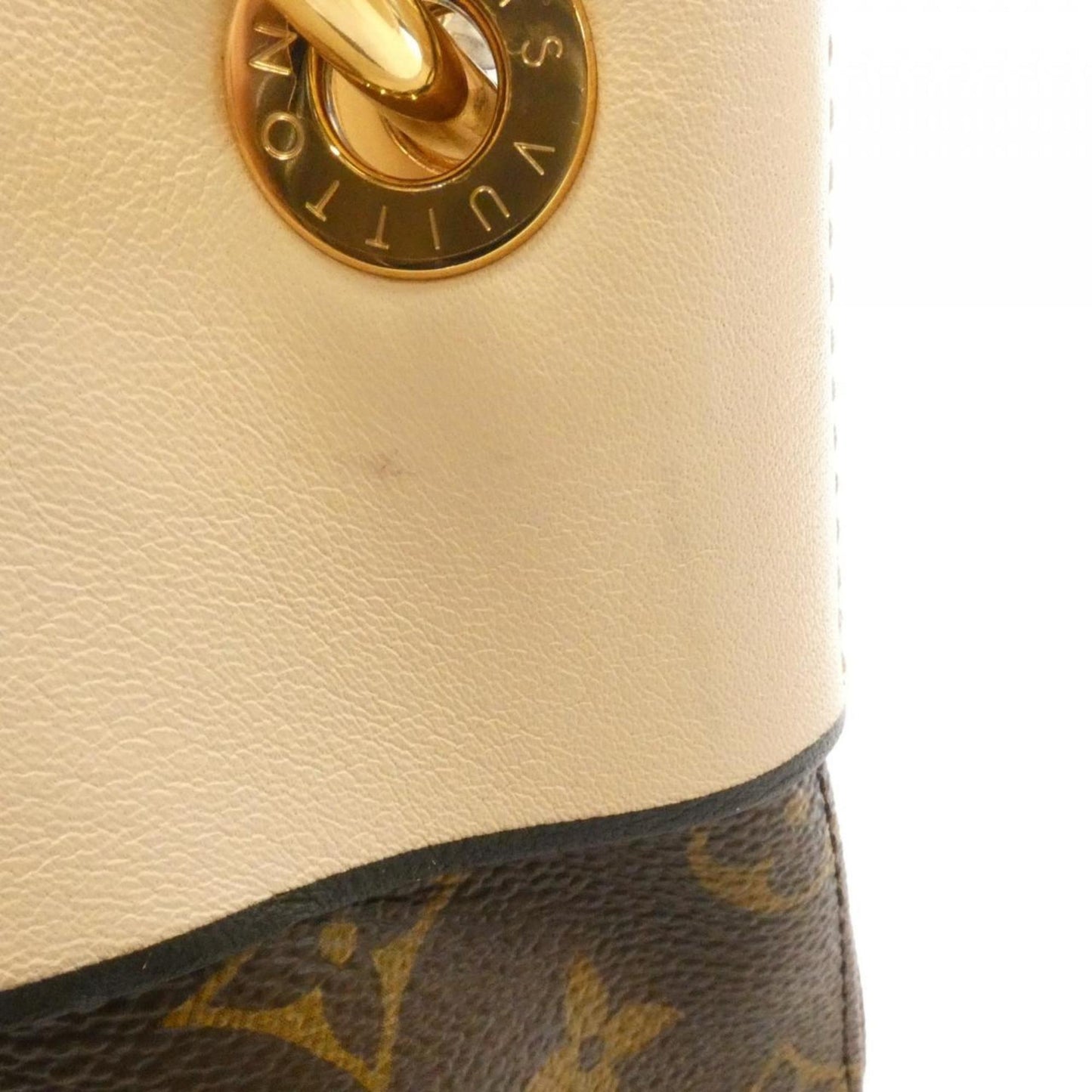 Louis Vuitton Cream Marron Coated Canvas Shoulder Bag (Pre-Owned)