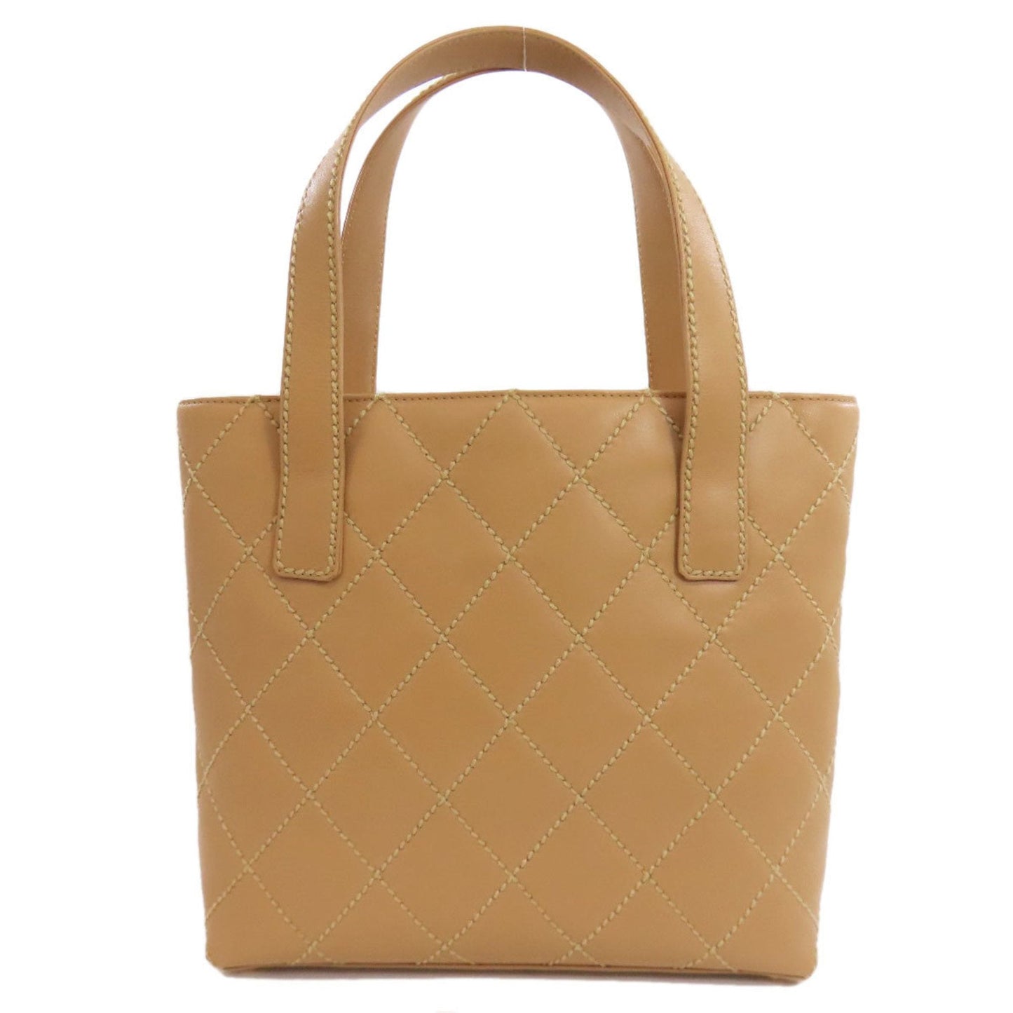 Chanel Wild Stitch Beige Leather Handbag (Pre-Owned)