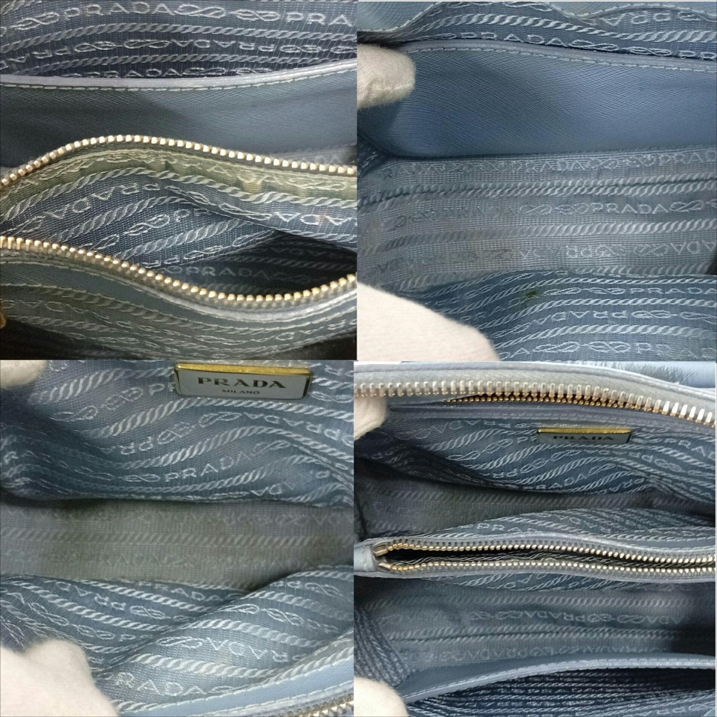 Prada Sky Blue Leather Handbag (Pre-Owned)