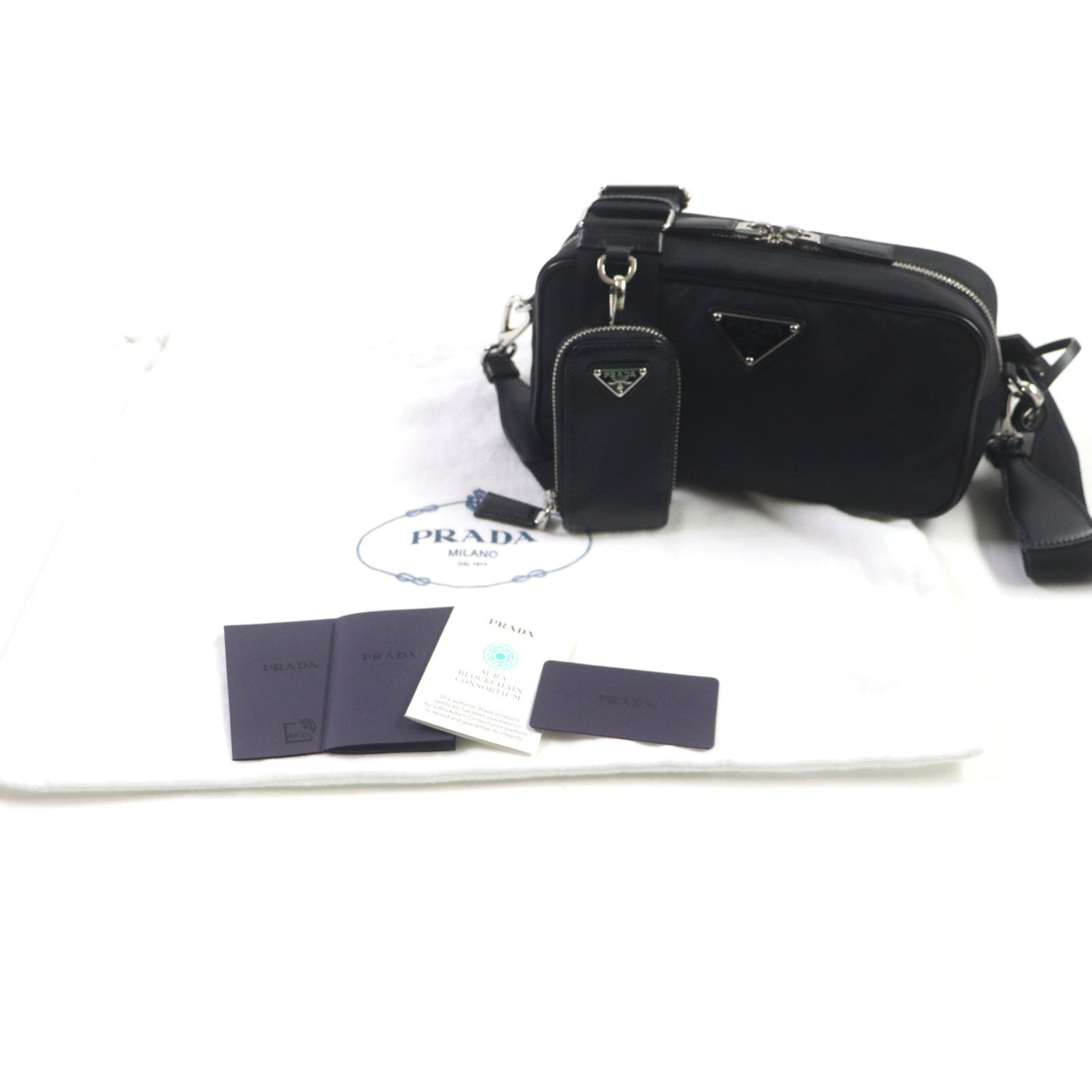 Prada Black Nylon Leather Shoulder Bag (Pre-Owned)