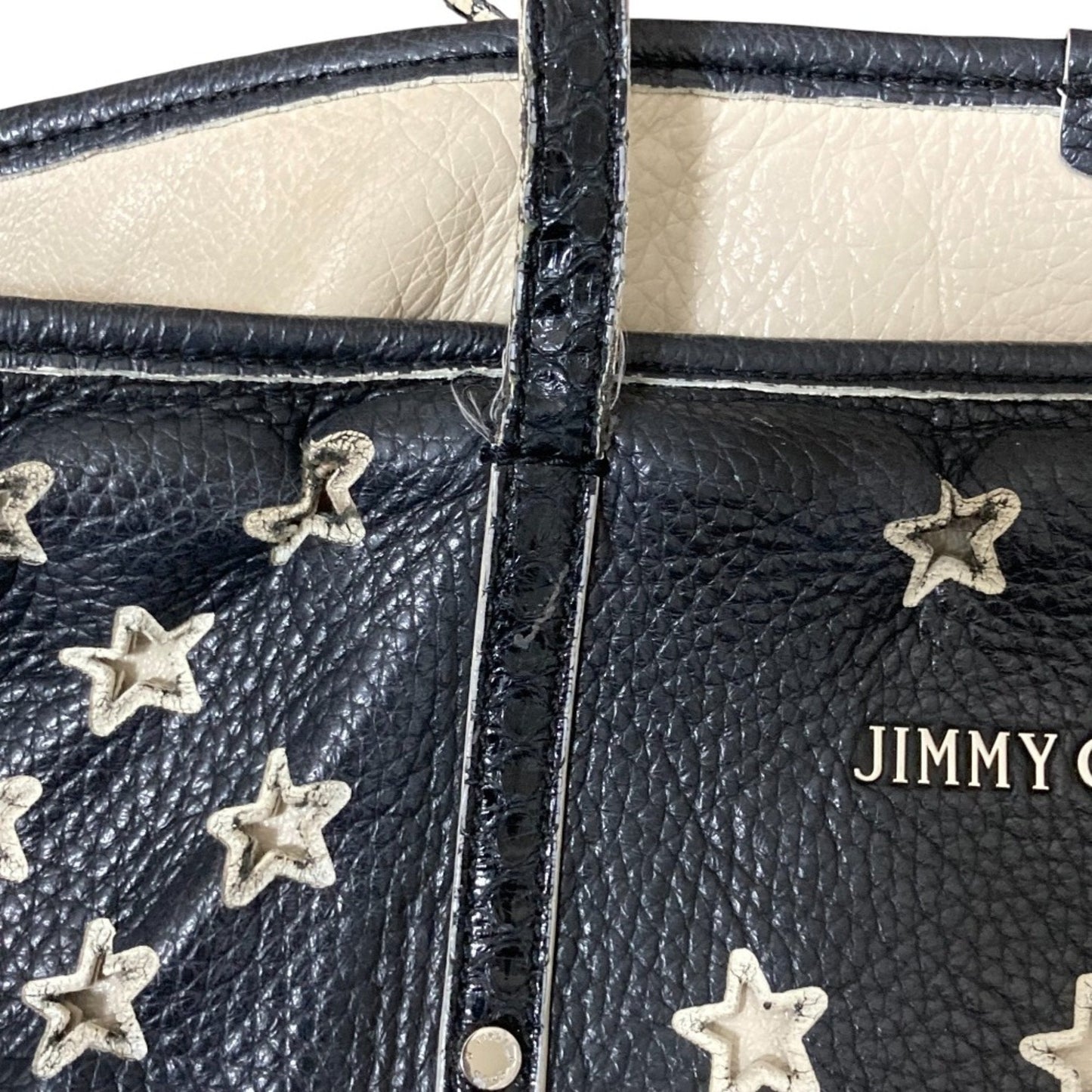 Jimmy Choo Black White Tote Bag (Pre-Owned)