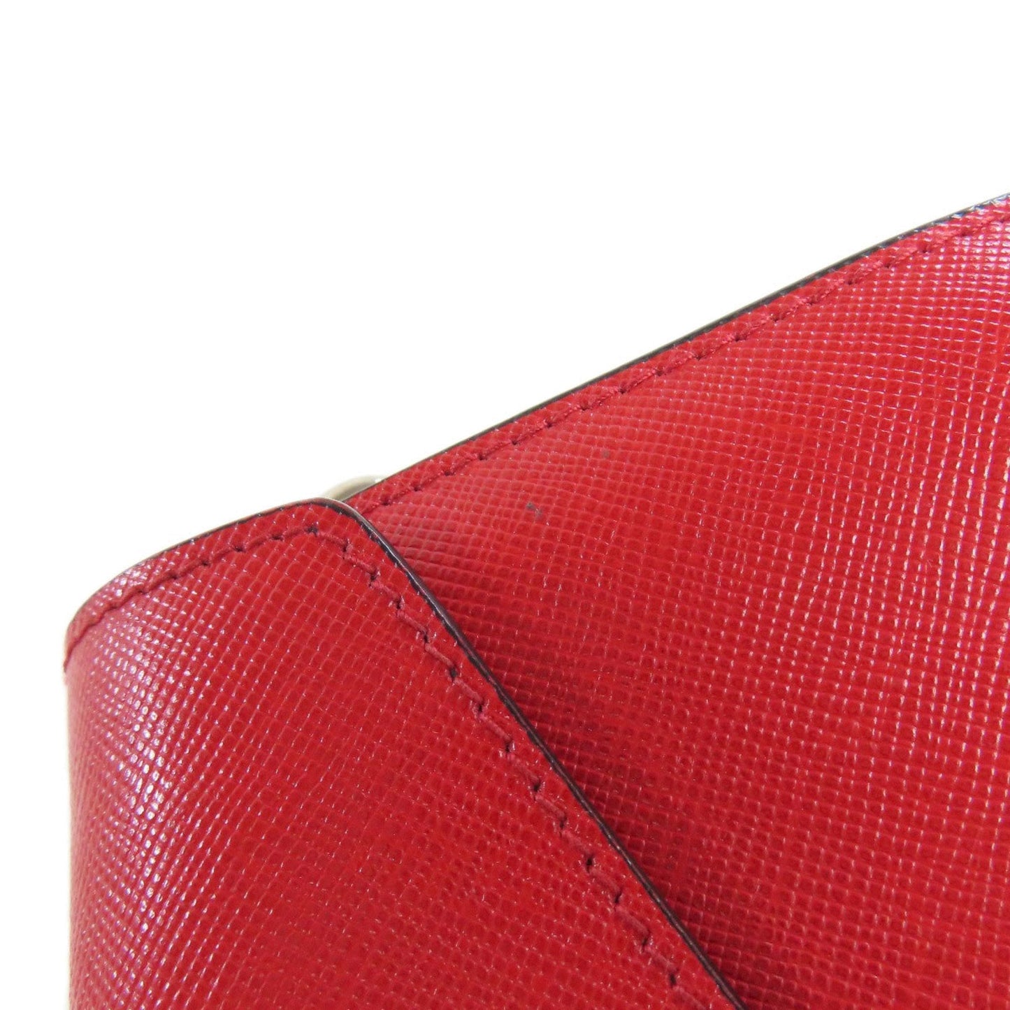 Prada Saffiano Red Color Saffiano Shoulder Bag (Pre-Owned)