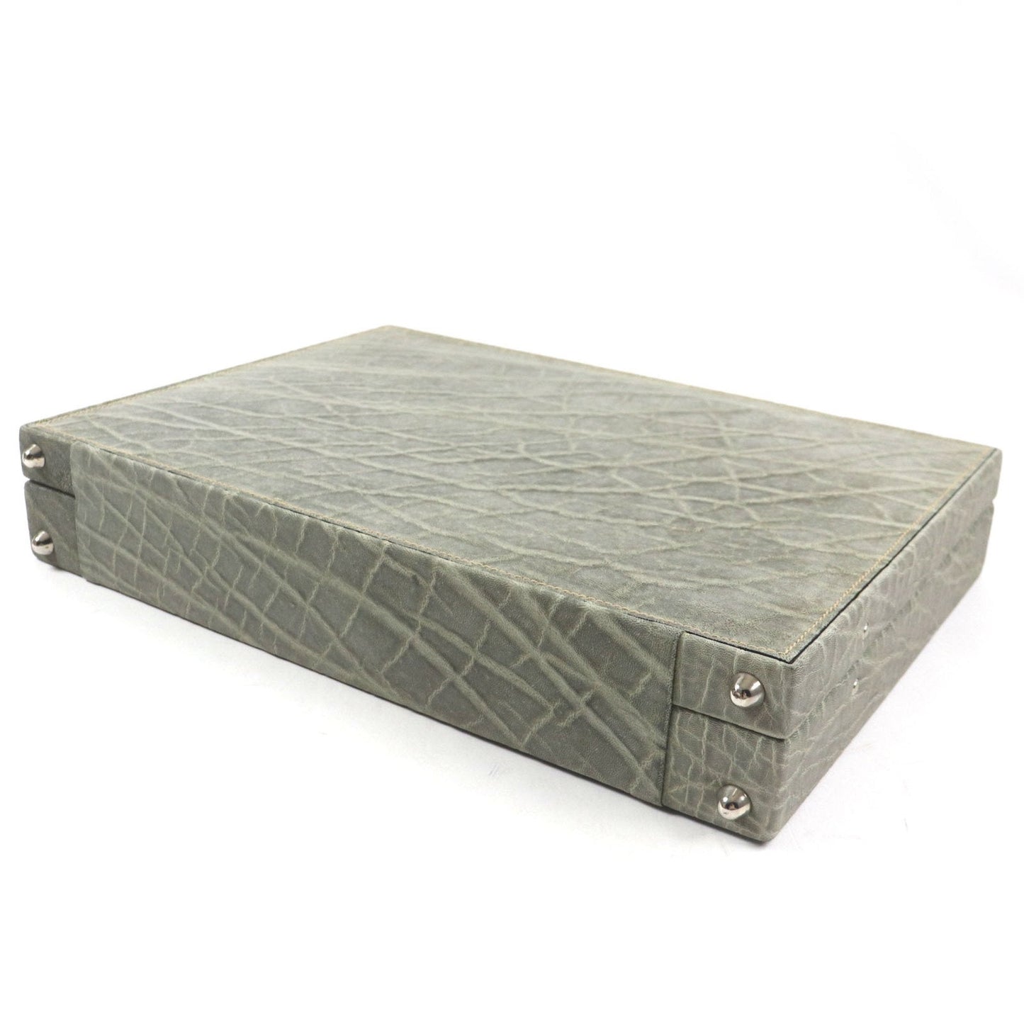 Valextra Gray Leather Attach�� Case (Pre-Owned)
